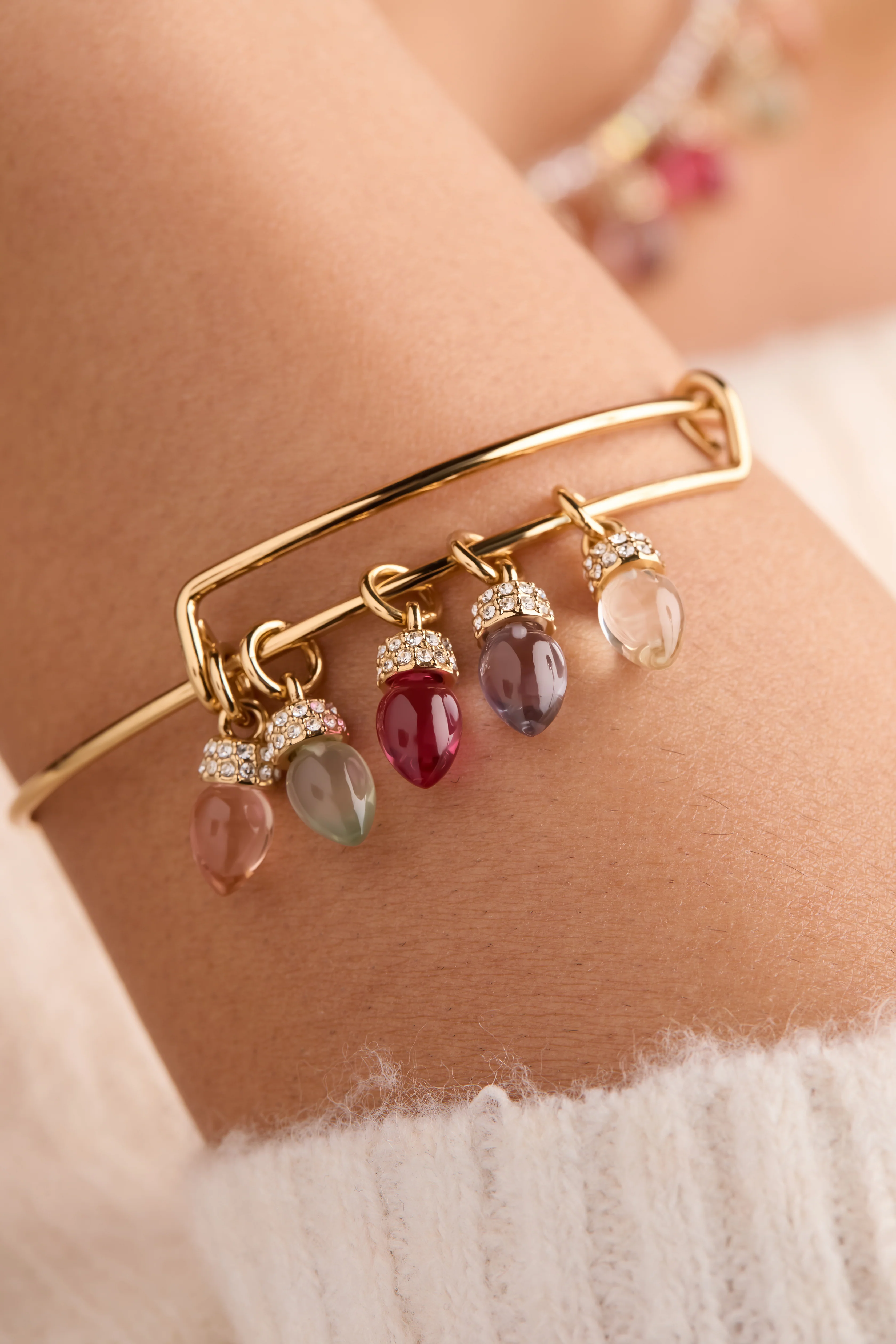 Christmas Muted Light Bulb Charm Bangle - Image 2
