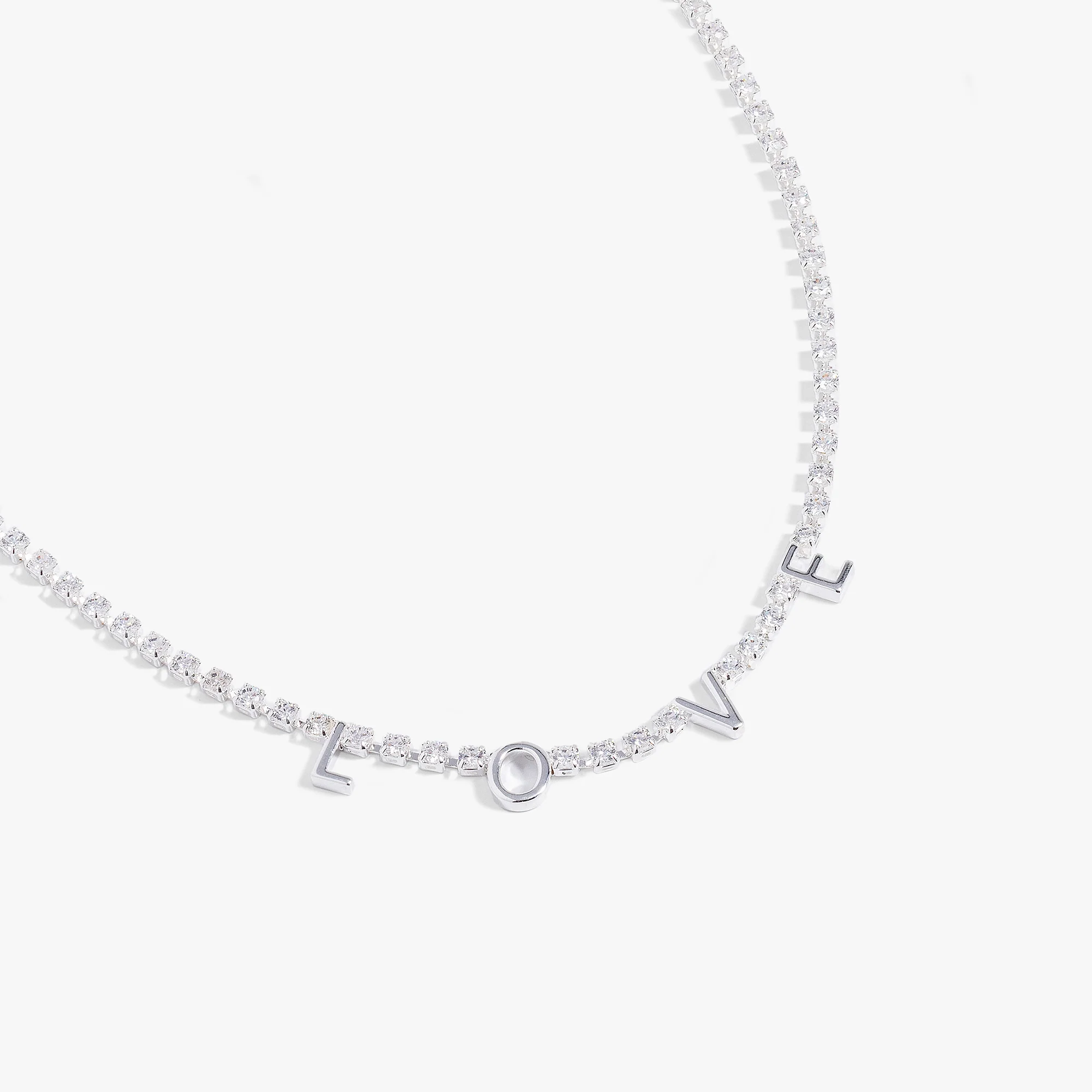 "Love" Crystal Tennis Necklace - Image 4