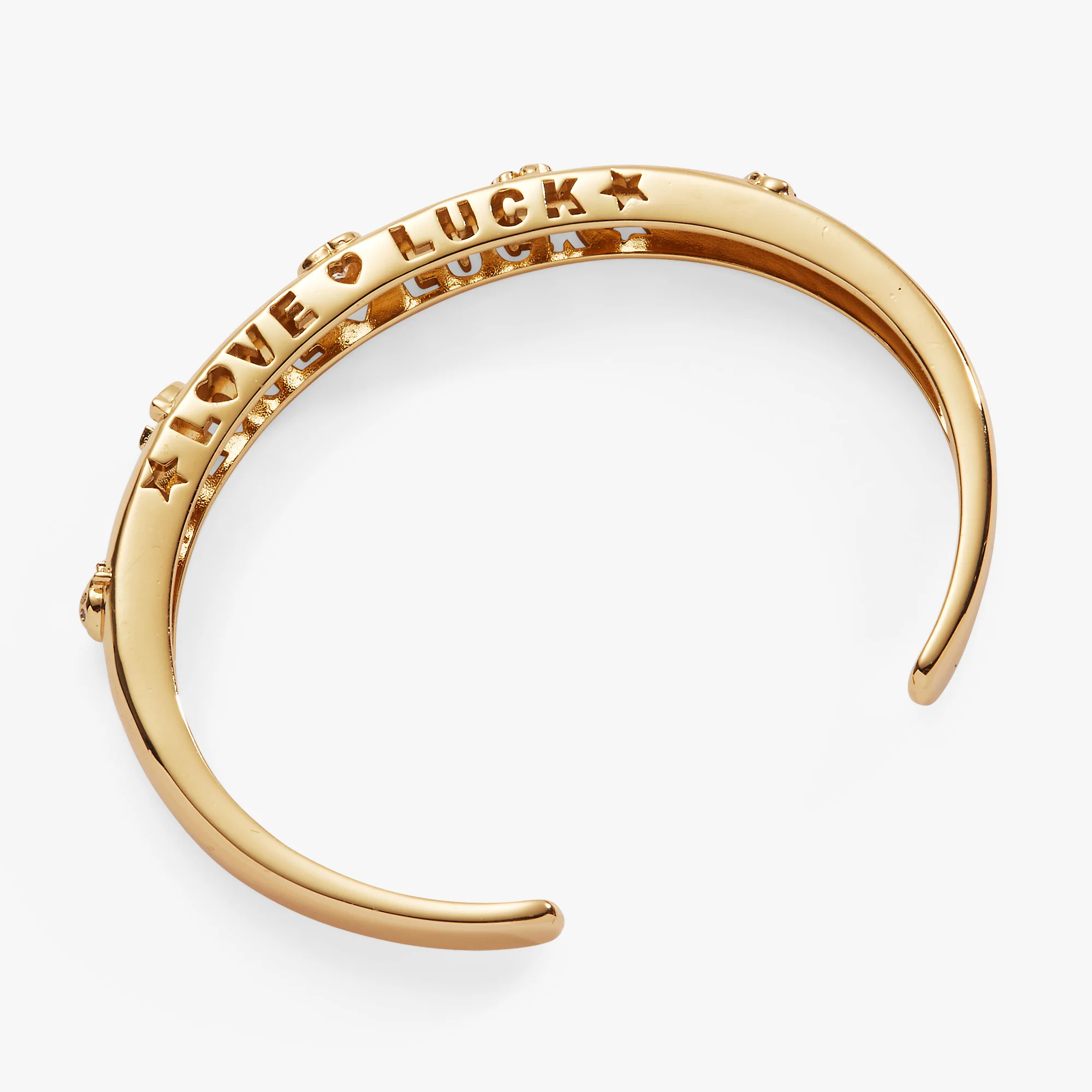 Love and Luck Domed Open Cuff Bracelet - Image 3