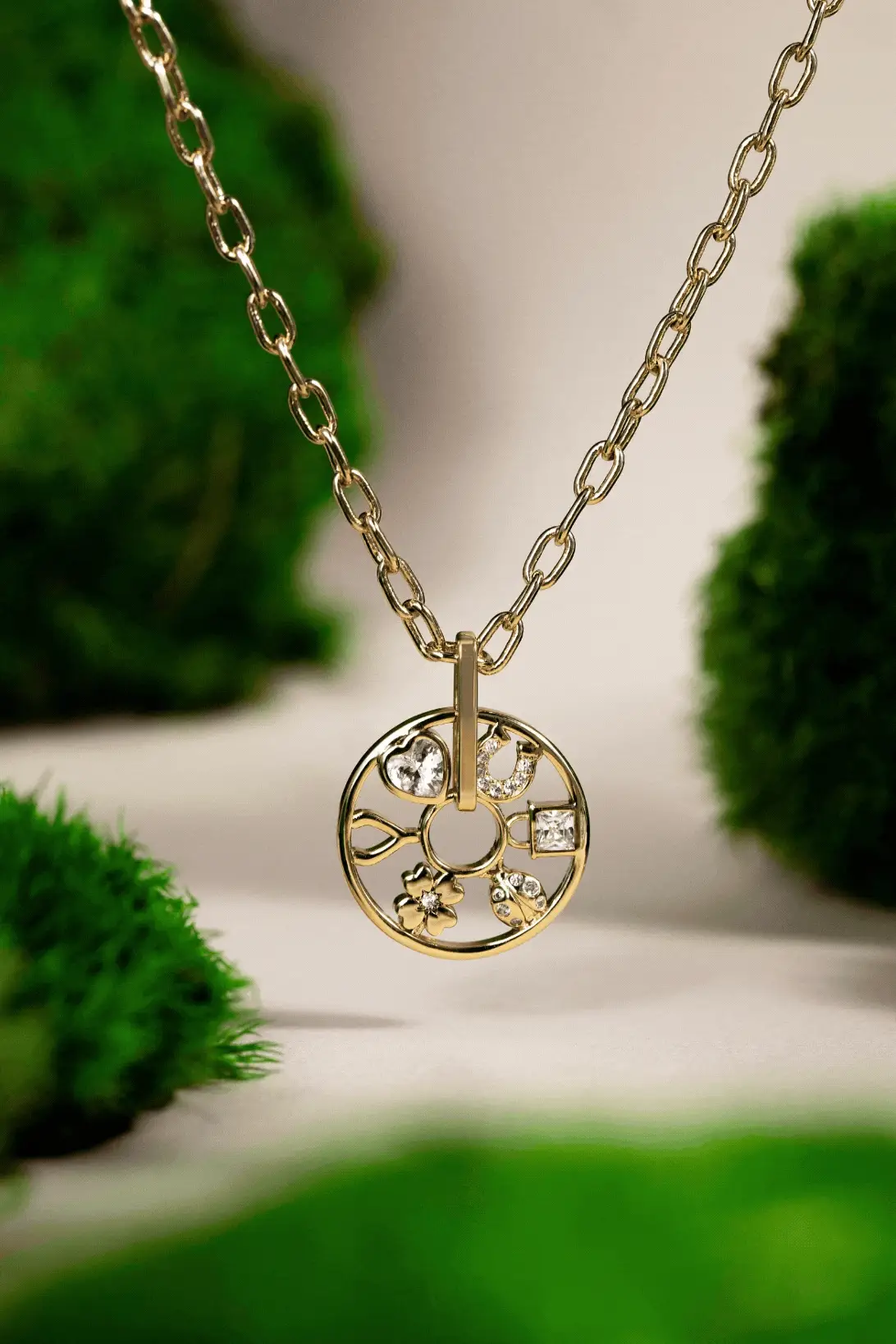 Love and Luck Wheel Charm Necklace - Image 3