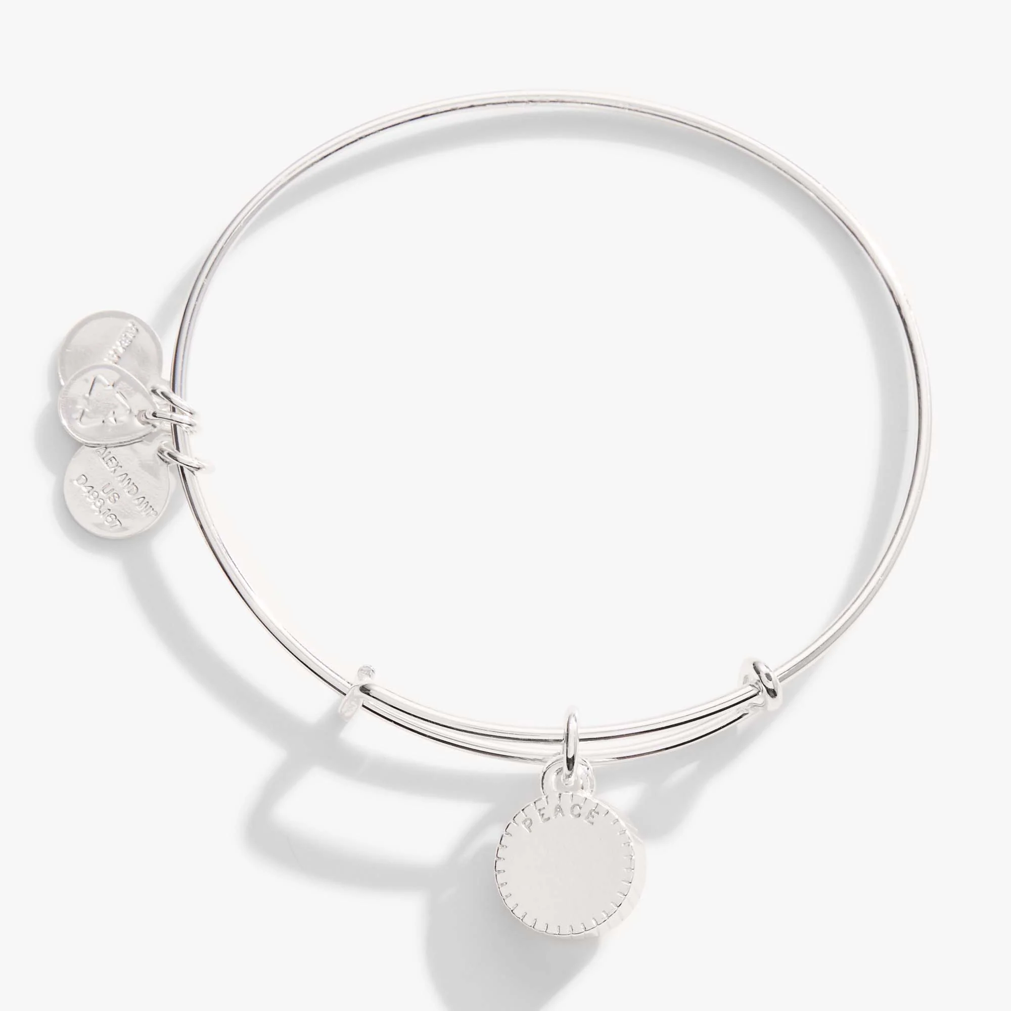 March Birthstone Charm Bangle, Aquamarine - Image 3
