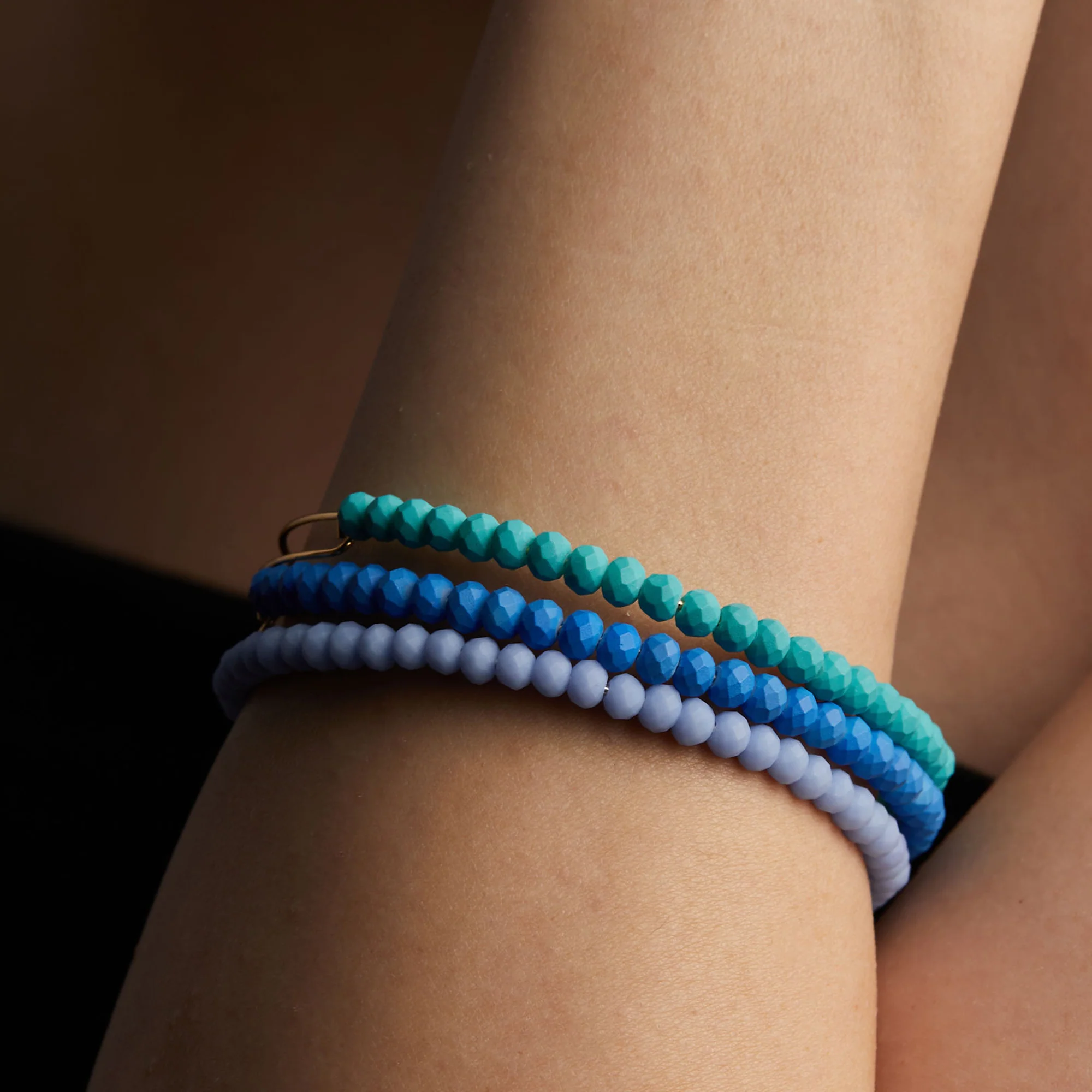 Matte Brilliance Beaded Bangle, Turquoise - Image 2