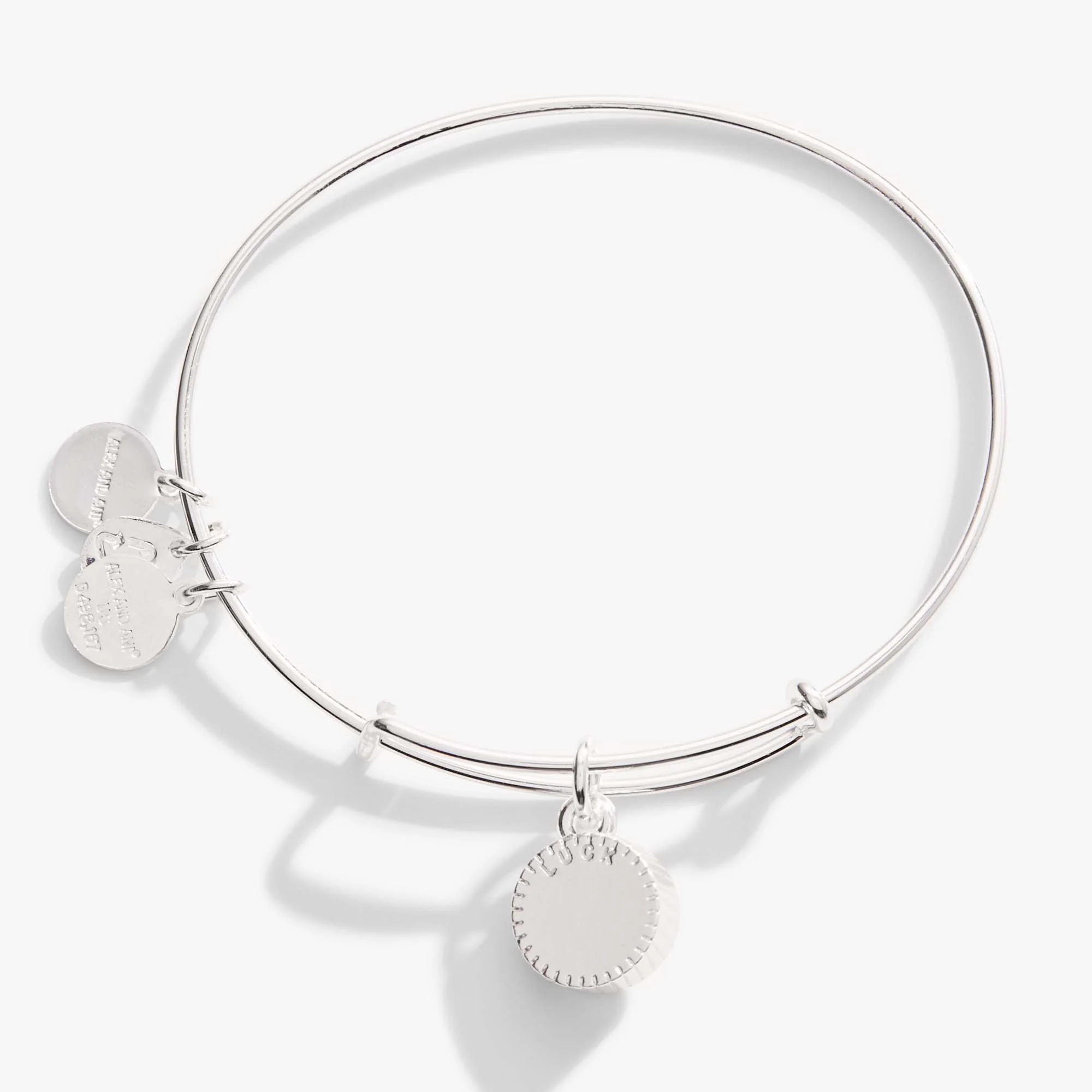 May Birthstone Charm Bangle, Emerald - Image 3