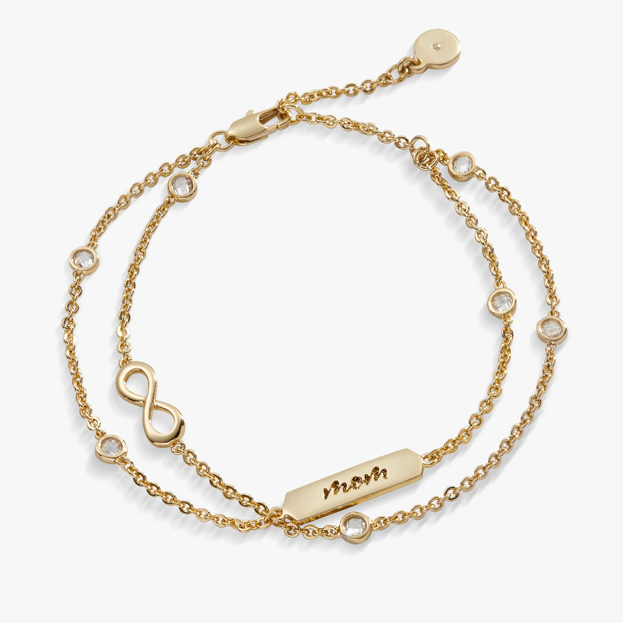 Mom Infinity Chain Double Strand Bracelet - Image 3