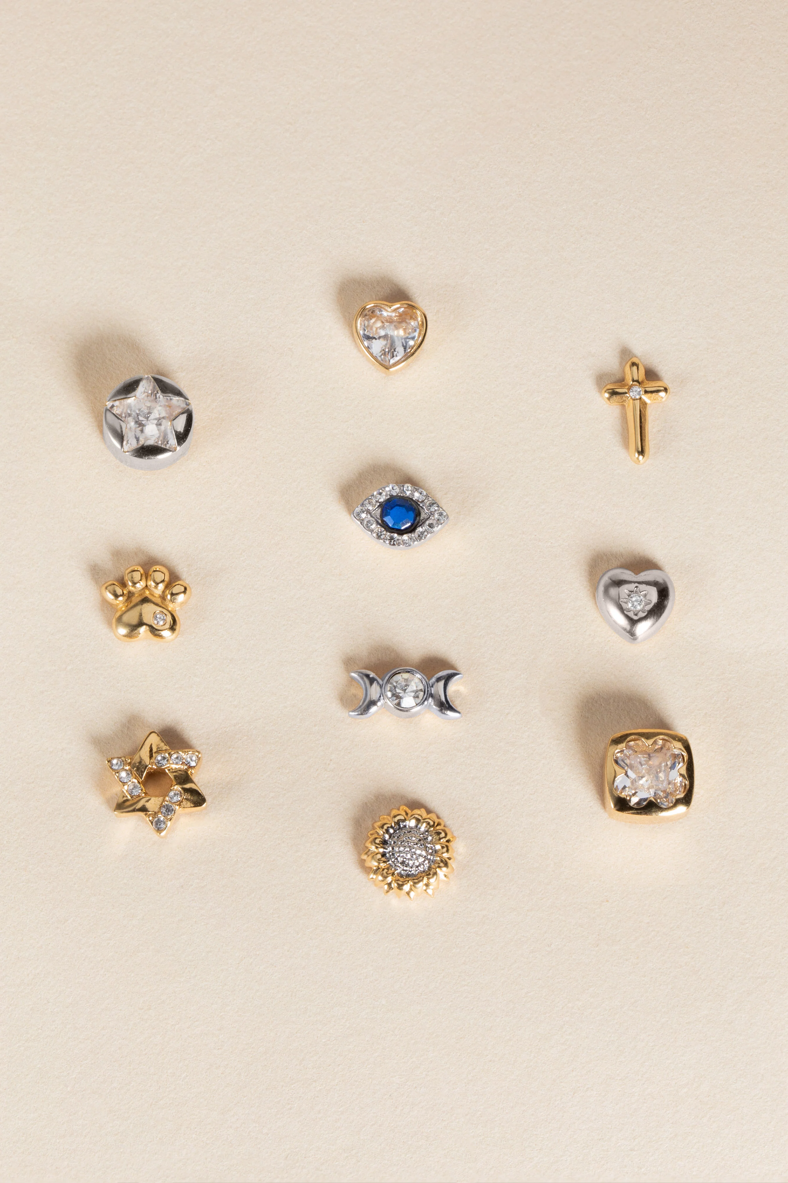 Crystal Lunar Phase Mini Stud Earrings - Image 3