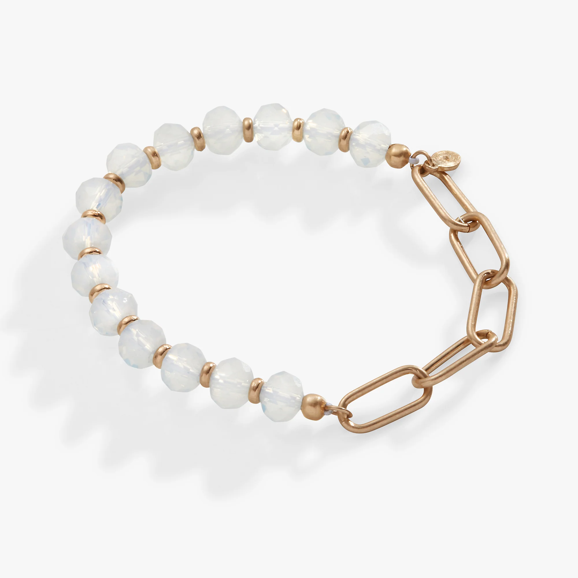 Moonstone Beaded and Chain Stretch Bracelet - Image 3