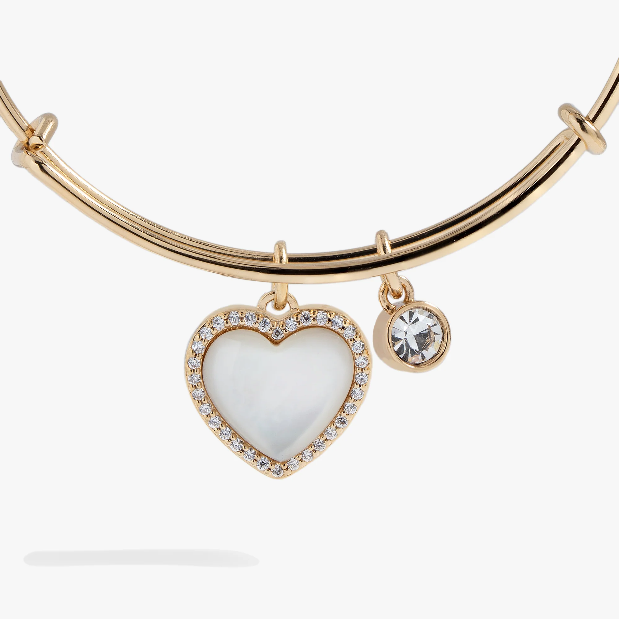 Mother of Pearl Heart Anniversary Bangle - Image 2