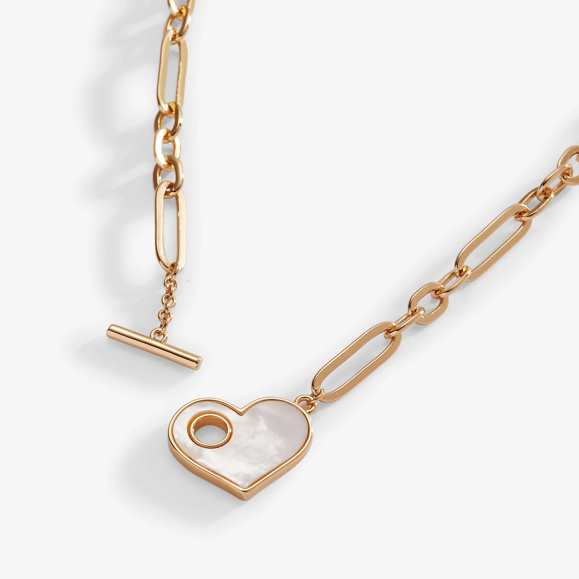 Heart Mother of Pearl Toggle Necklace - Image 2