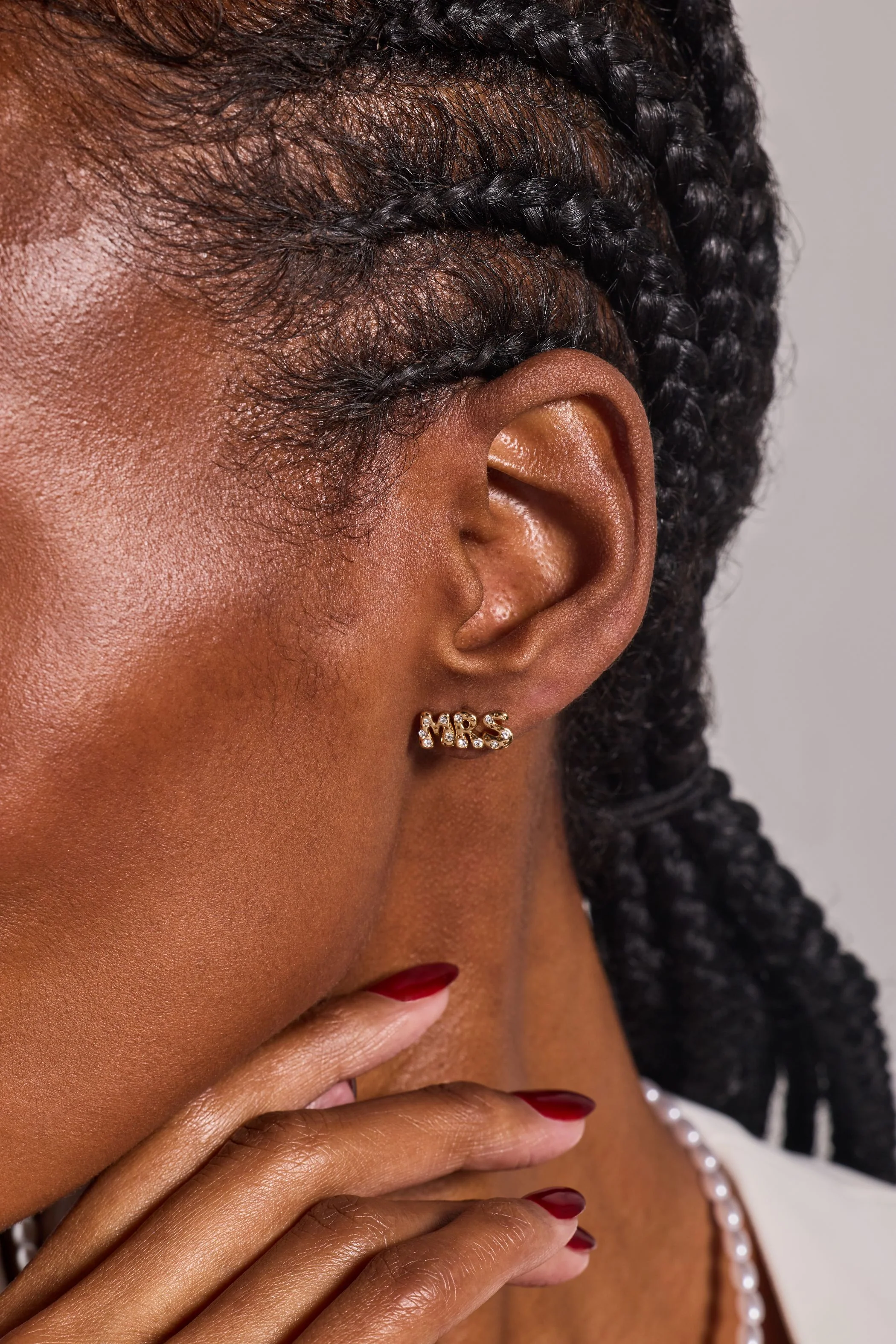'Mrs' Bubble Crystal Stud Earrings - Image 2