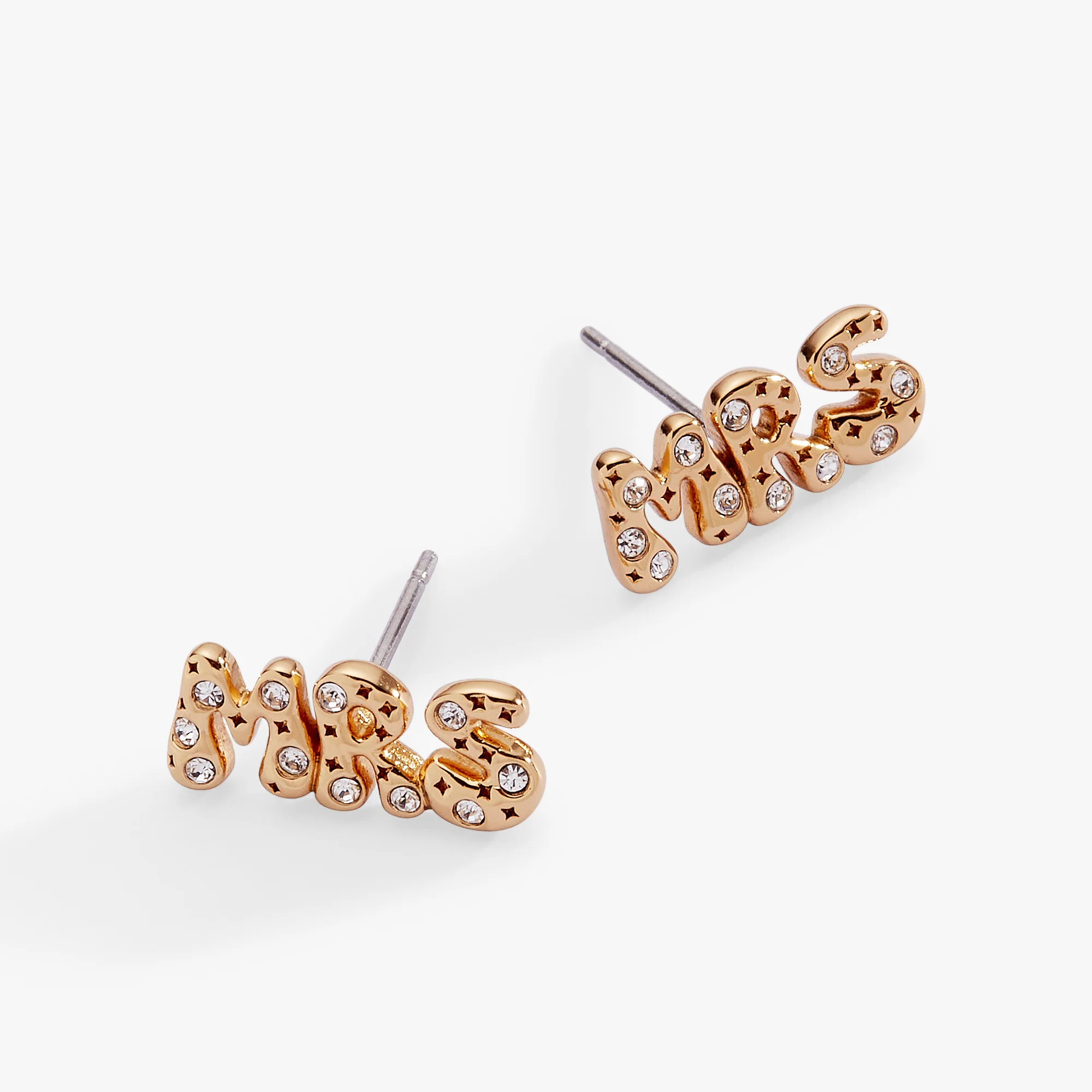 'Mrs' Bubble Crystal Stud Earrings - Image 3
