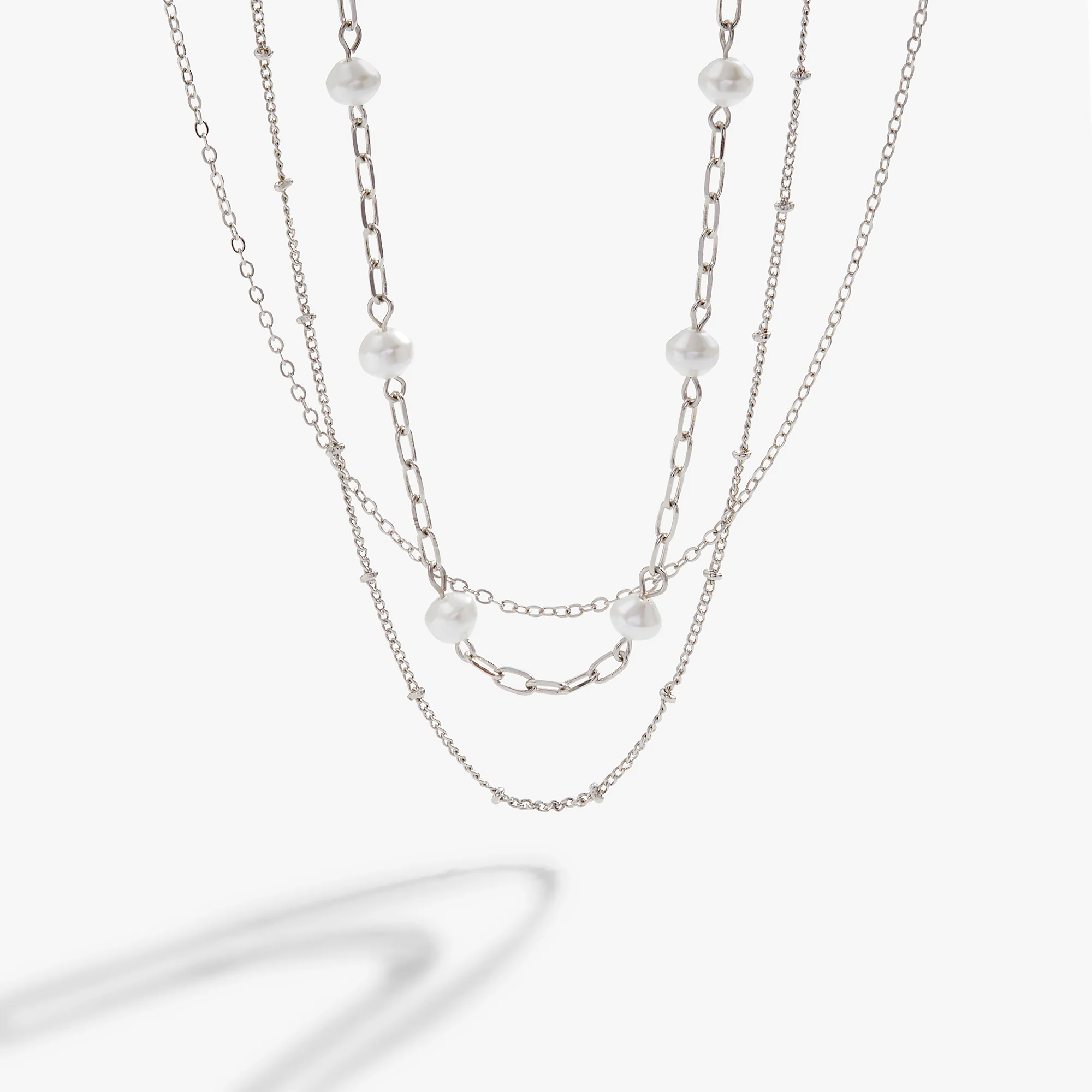 Multi-Chain Carabiner Clasp Necklace