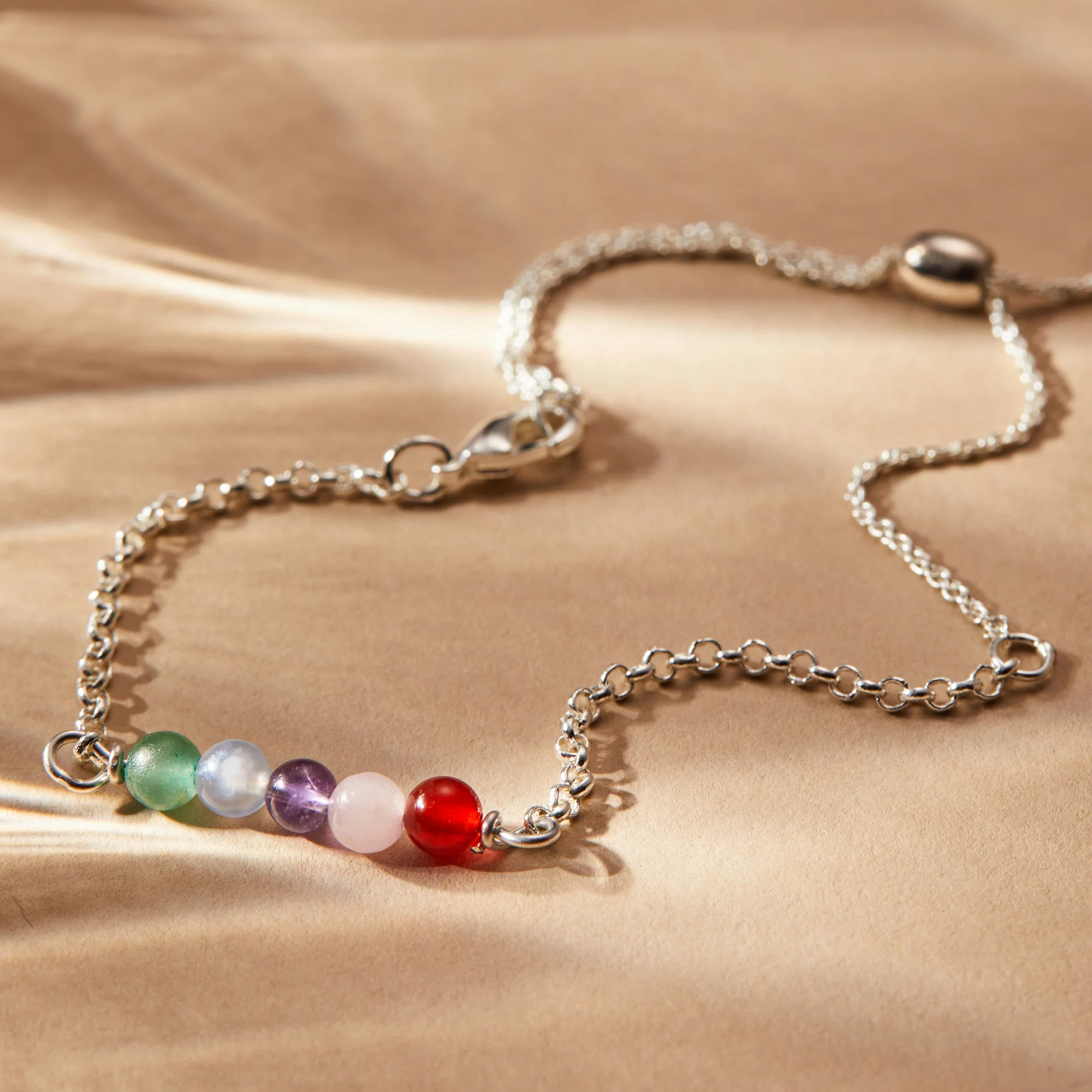 Multi-Gemstone Pull Chain Bracelet - Image 2