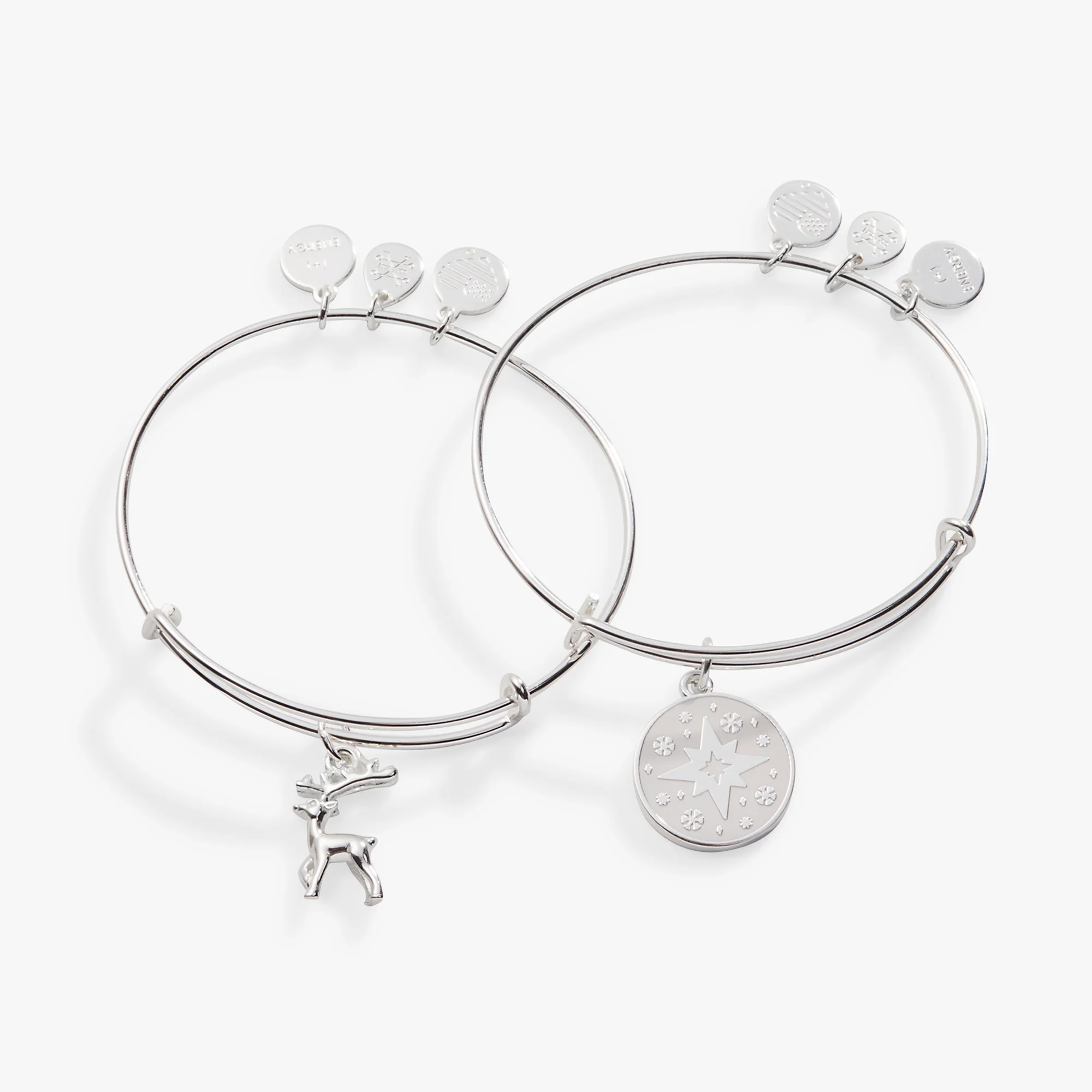 North Star + Reindeer Charm Bangle, Set of 2 - Image 2