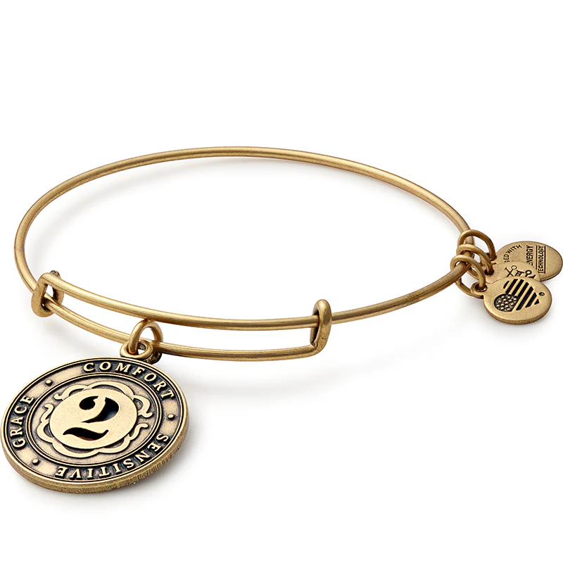 Number 2 Charm Bangle Bracelet | Grace, Comfort, and Sensitive - Image 3