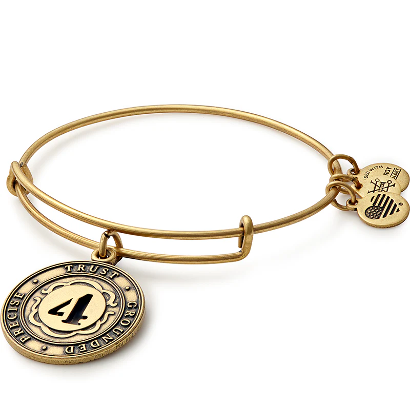 Number 4 Charm Bangle Bracelet | Precise, Trust, and Grounded - Image 2
