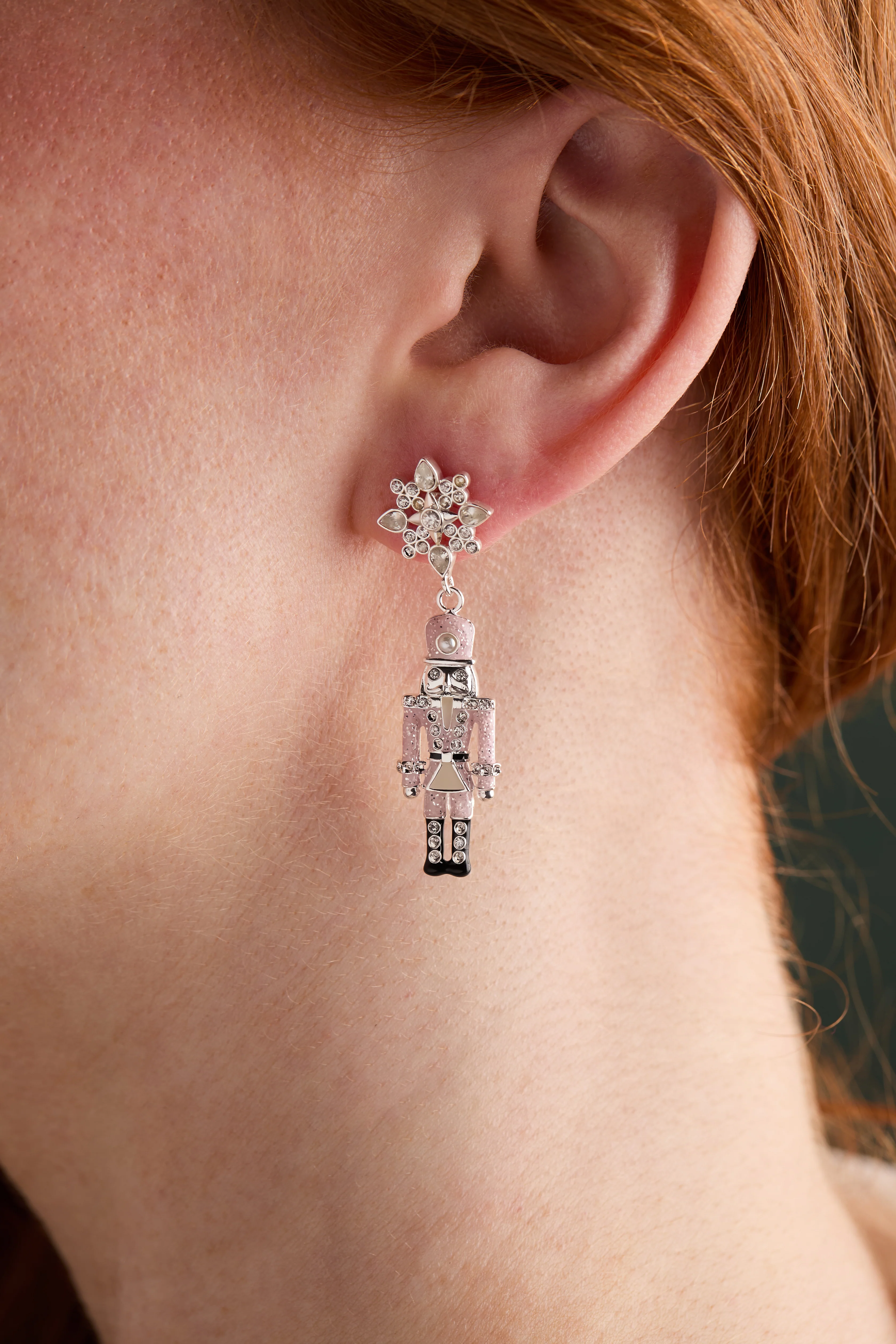 Nutcracker & Snowflake Drop Earrings - Image 2