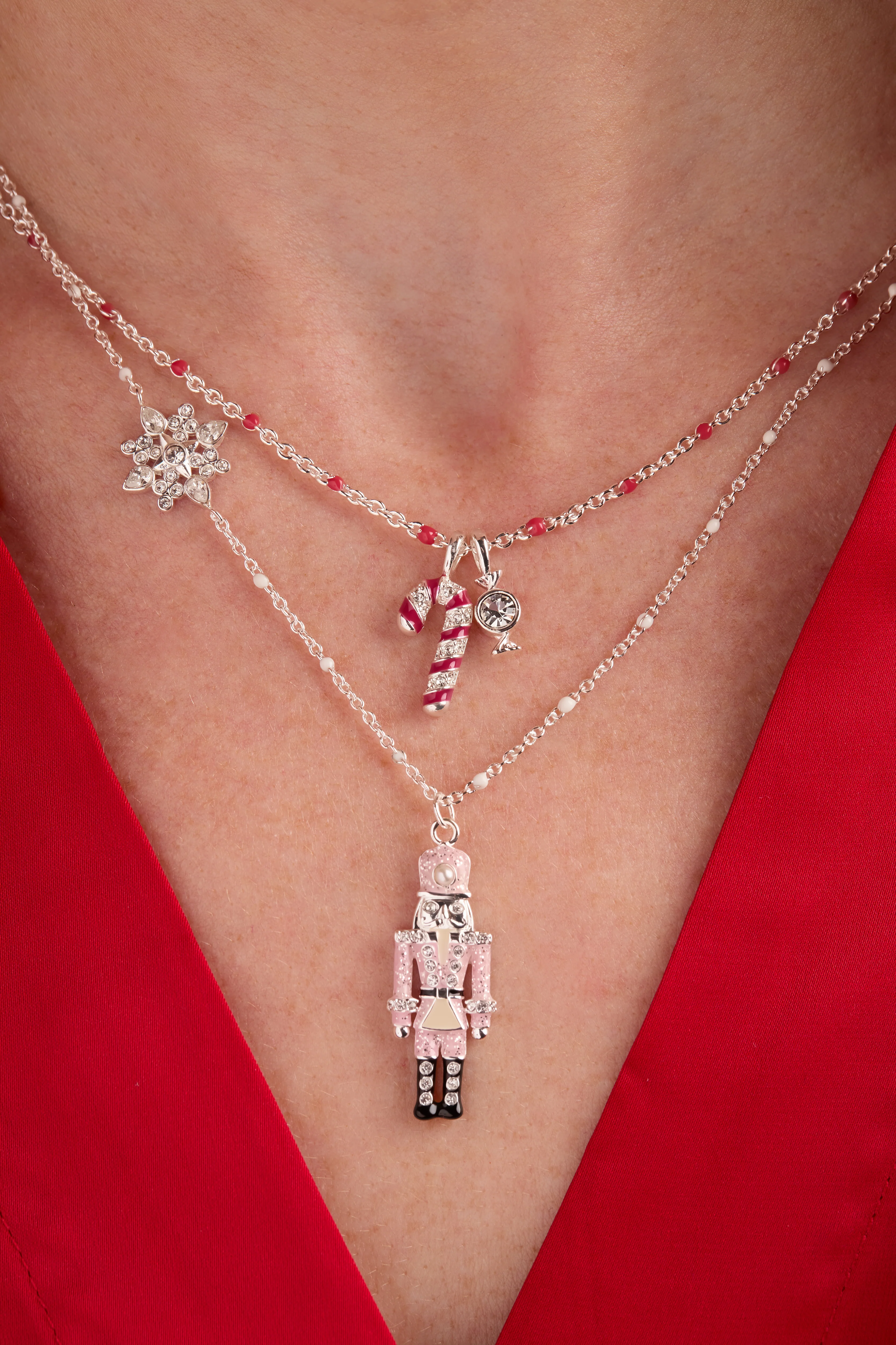 Nutcracker & Snowflake Pendant Necklace - Image 2