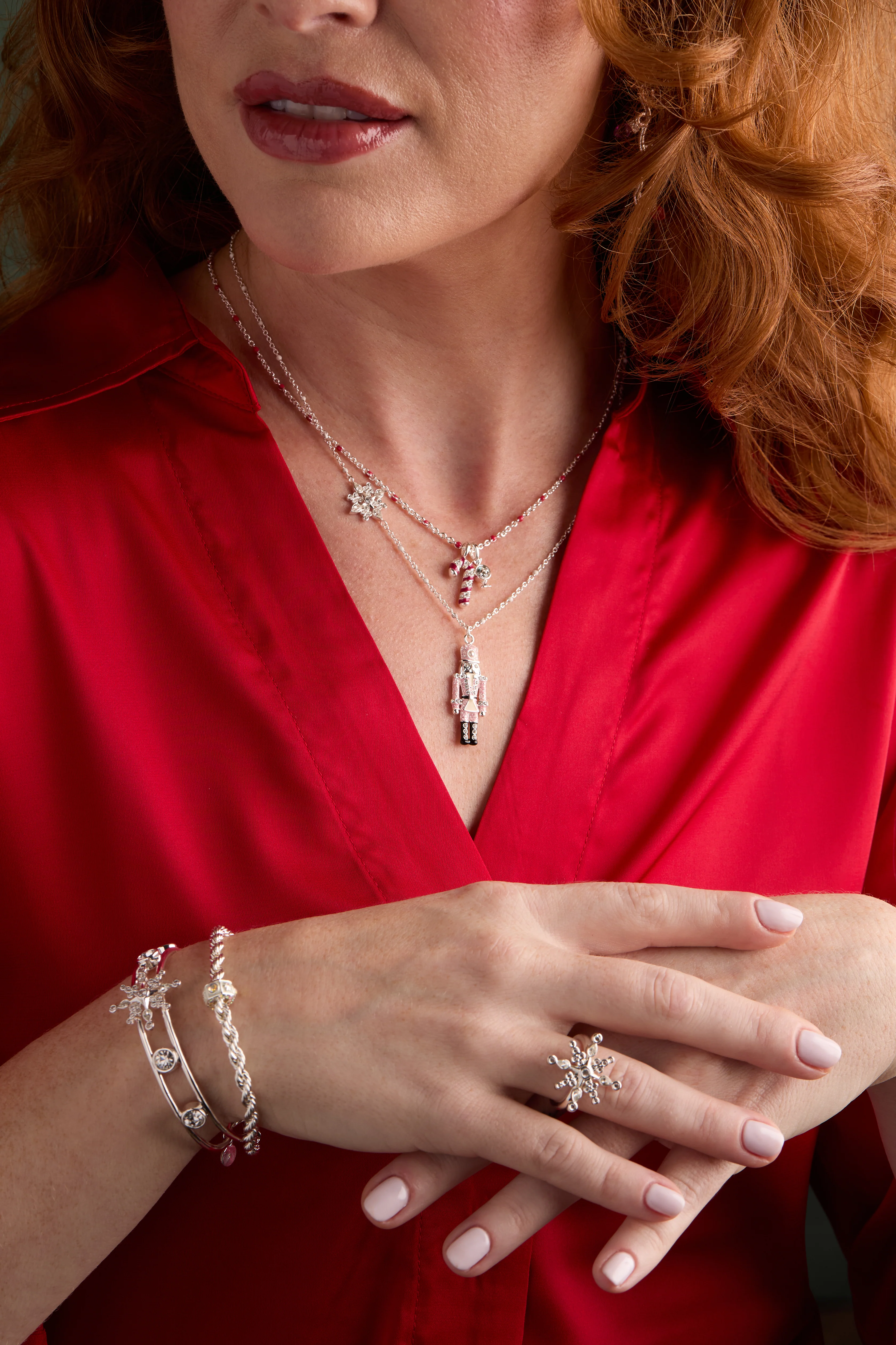Nutcracker & Snowflake Pendant Necklace - Image 5