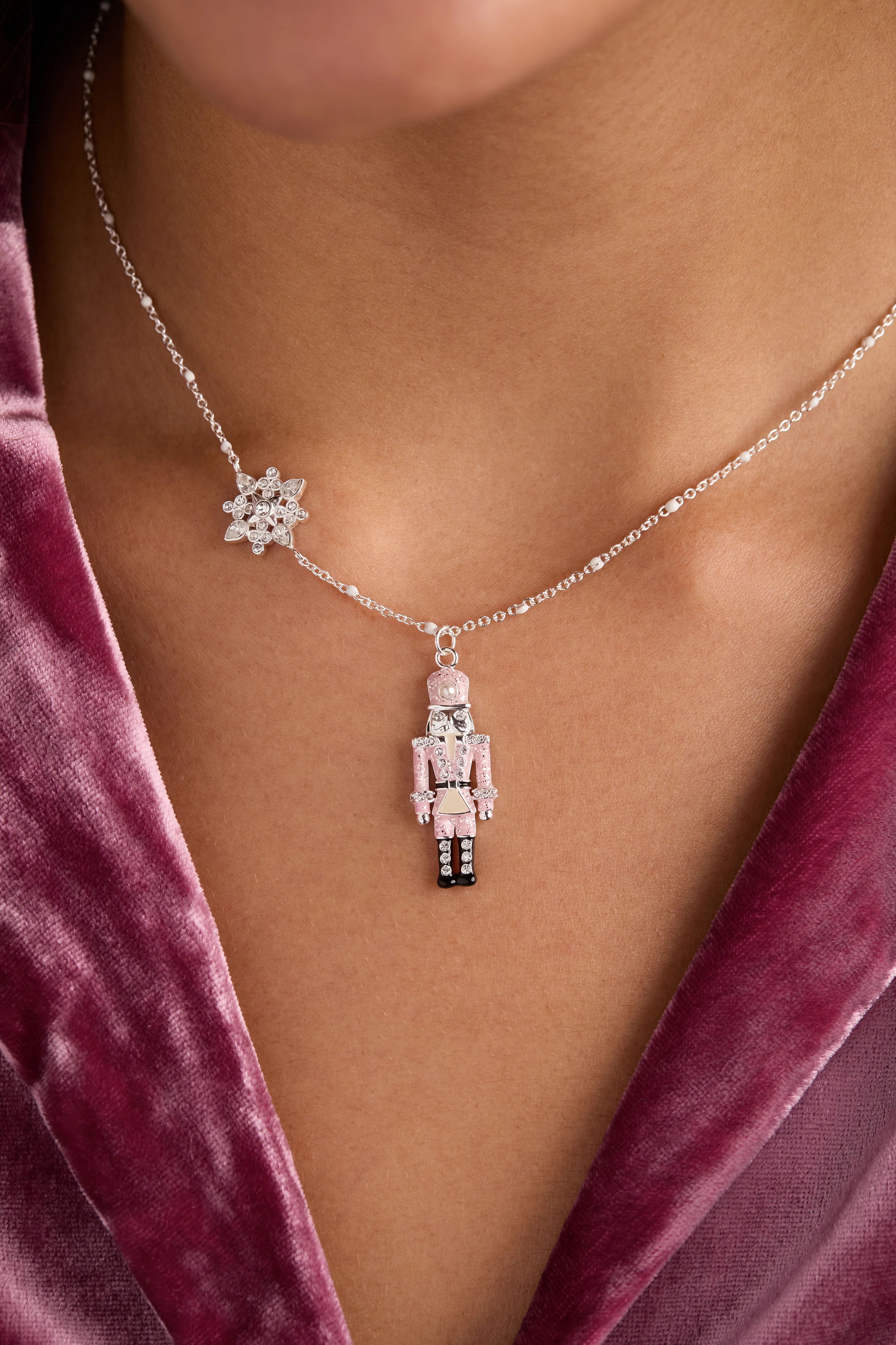 Nutcracker & Snowflake Pendant Necklace - Image 7