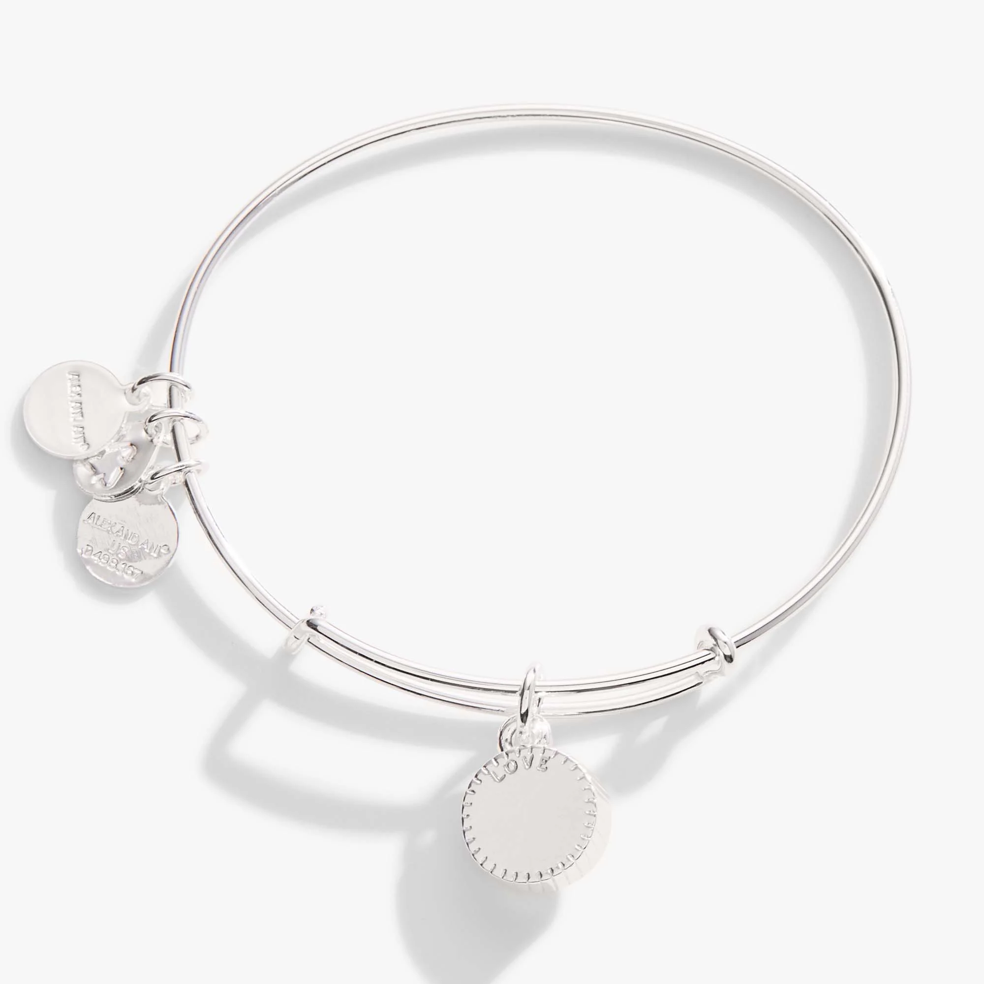 October Birthstone Charm Bangle, Rose - Image 3