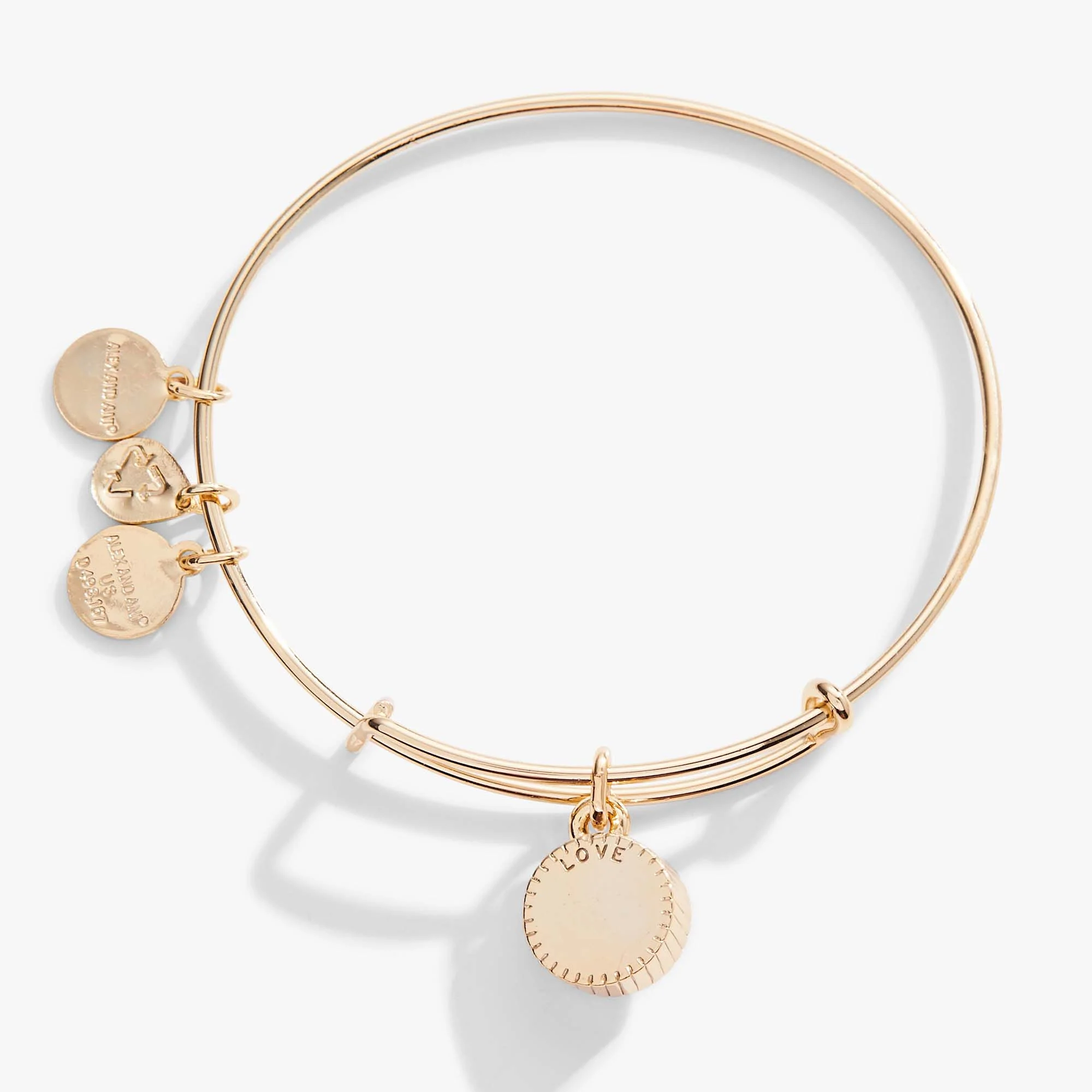 October Birthstone Charm Bangle, Rose - Image 6
