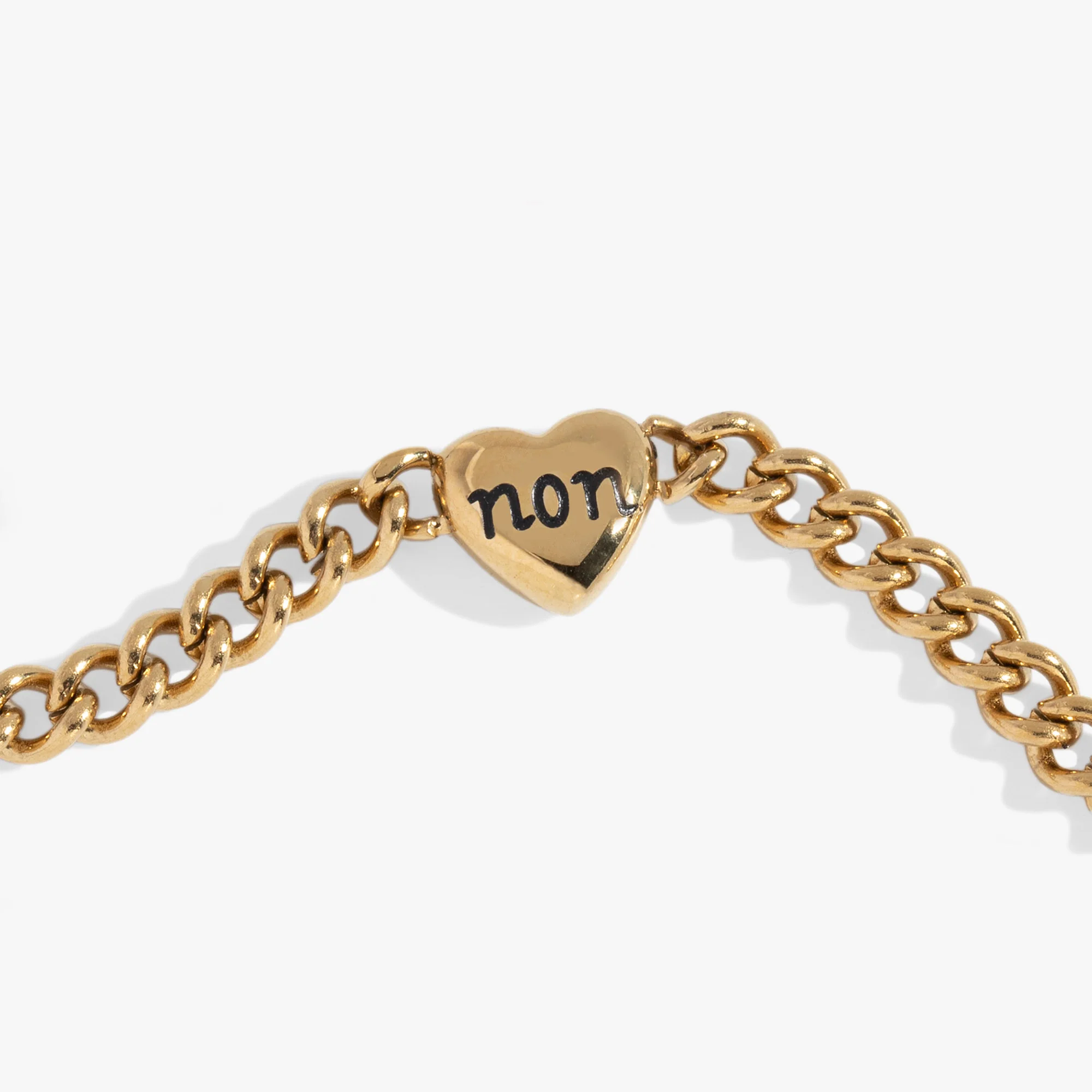 Engraved French 'Oui' & 'Non' Reversible Heart Bracelet - Image 2