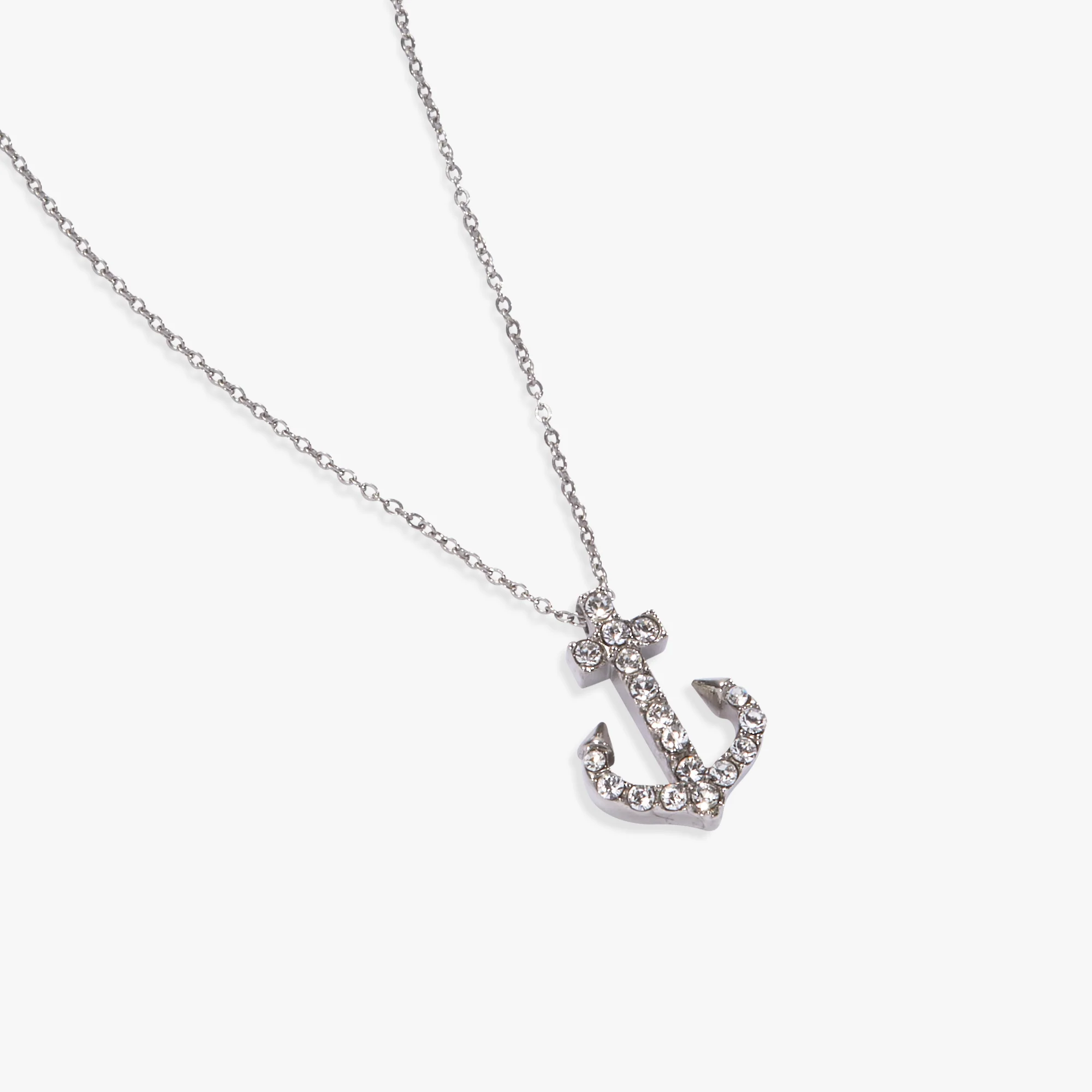Pave Anchor Pendant Necklace - Image 3