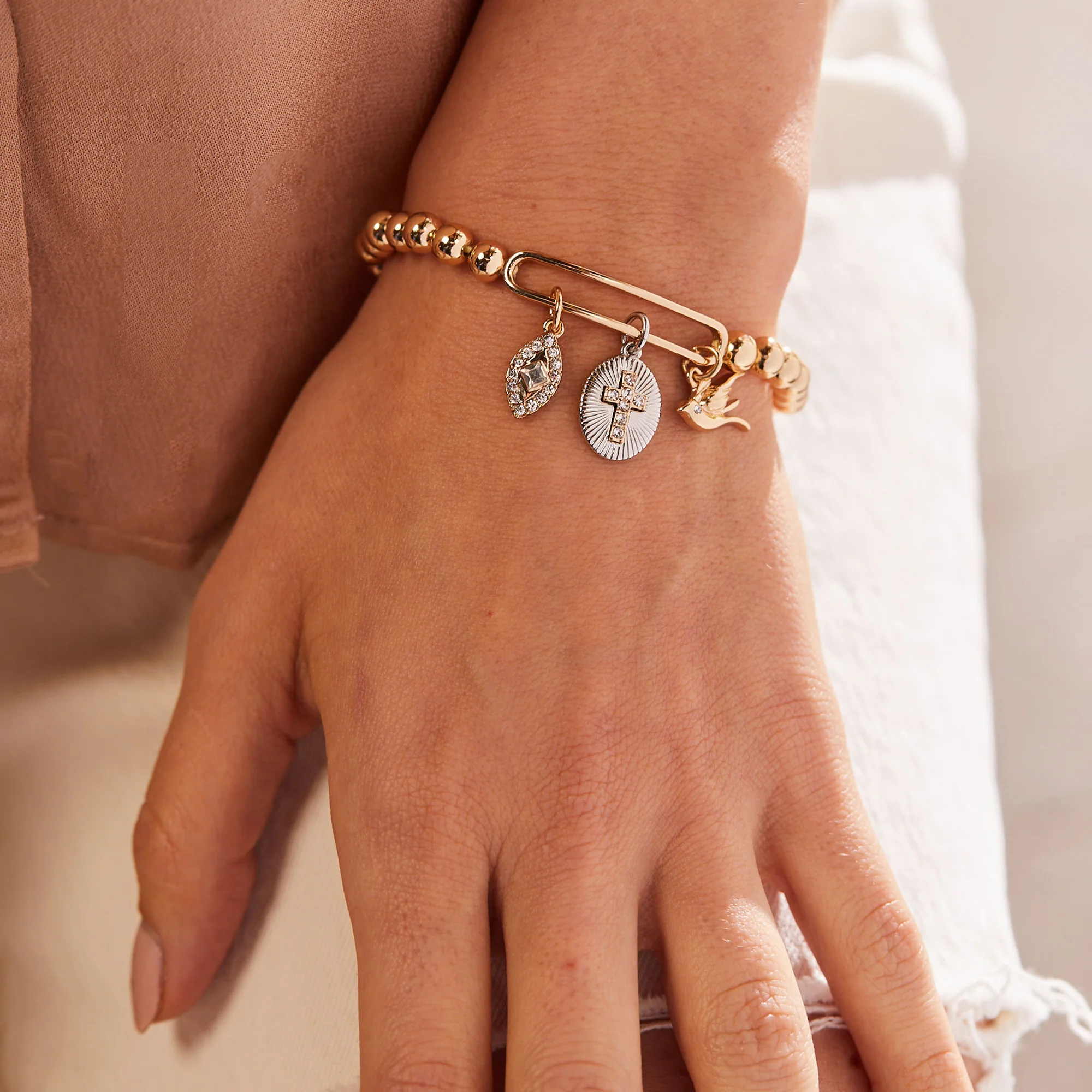 Pavé Cross Stretch Bracelet - Image 2