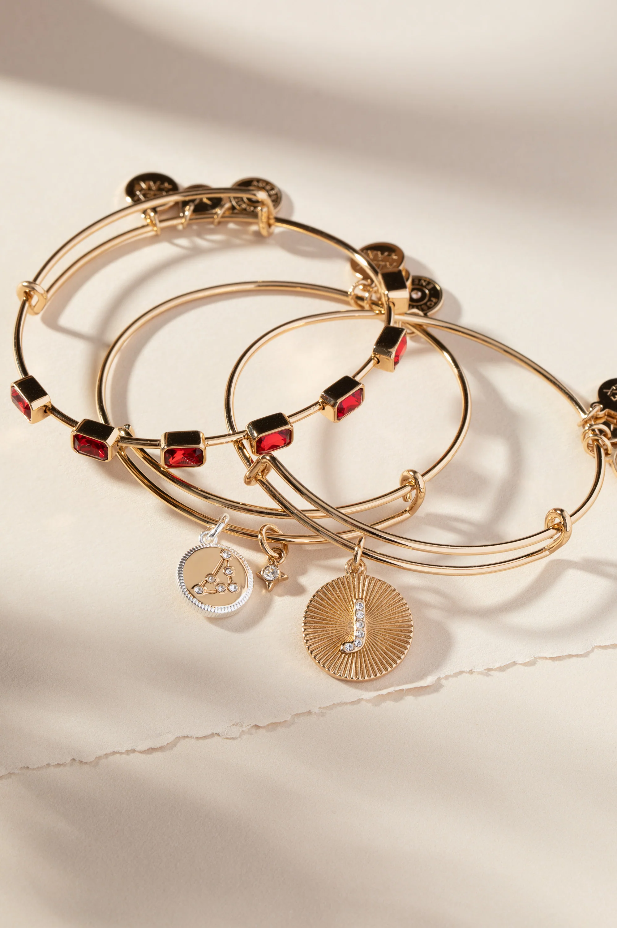 Initial J Pave Starburst Texture Bangle - Image 3