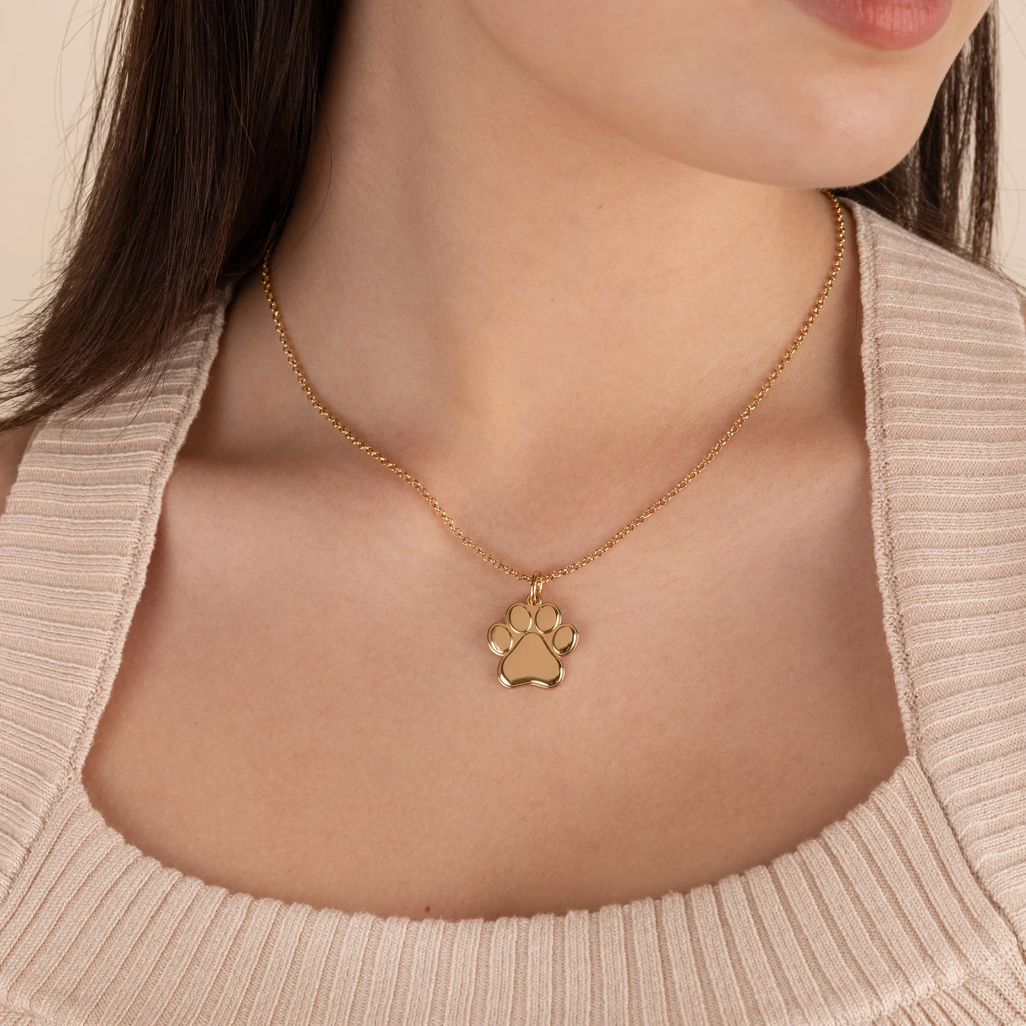 Paw Print Charm Necklace, 21'' - Image 6