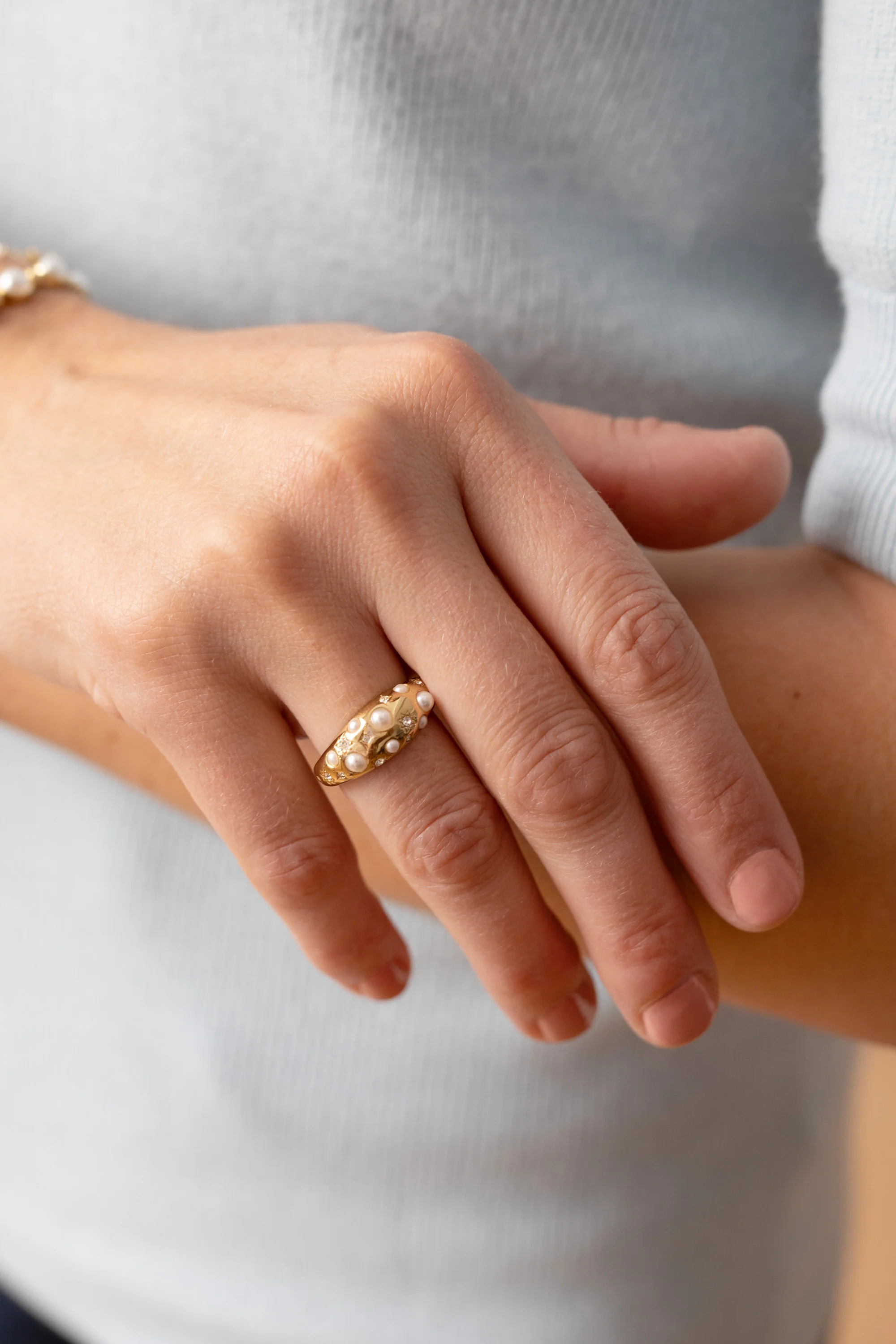 Pearl and Crystal Ring - Image 5