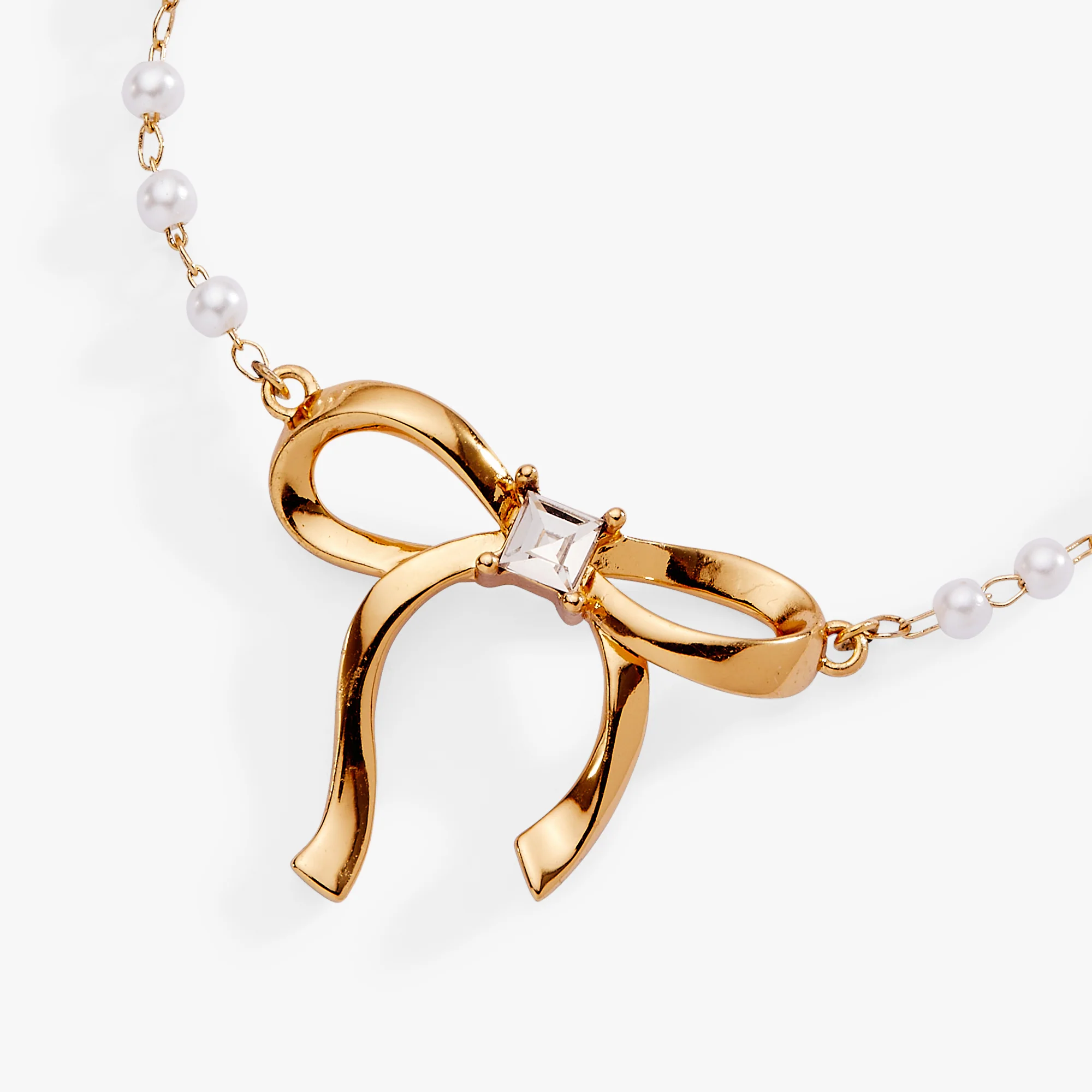 Bow Pearl Coquette Beaded Bolo Bracelet - Image 3