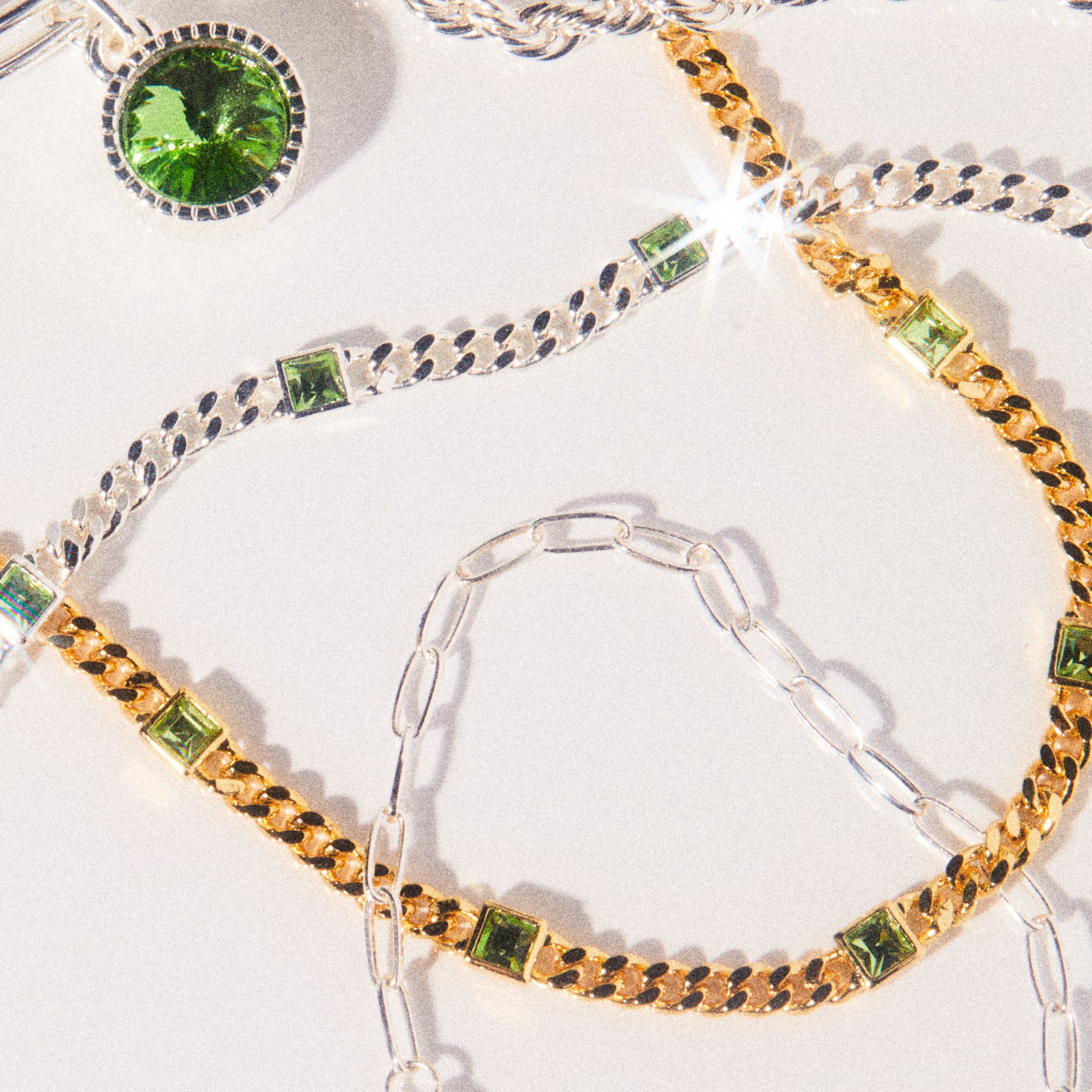 August Birthstone Peridot Curb Chain Bracelet - Image 6
