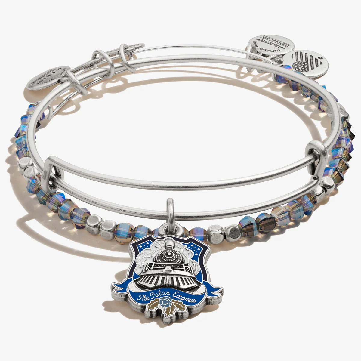 The Polar Express™ Train Charm Bangle + Beaded Bangle, Set of 2