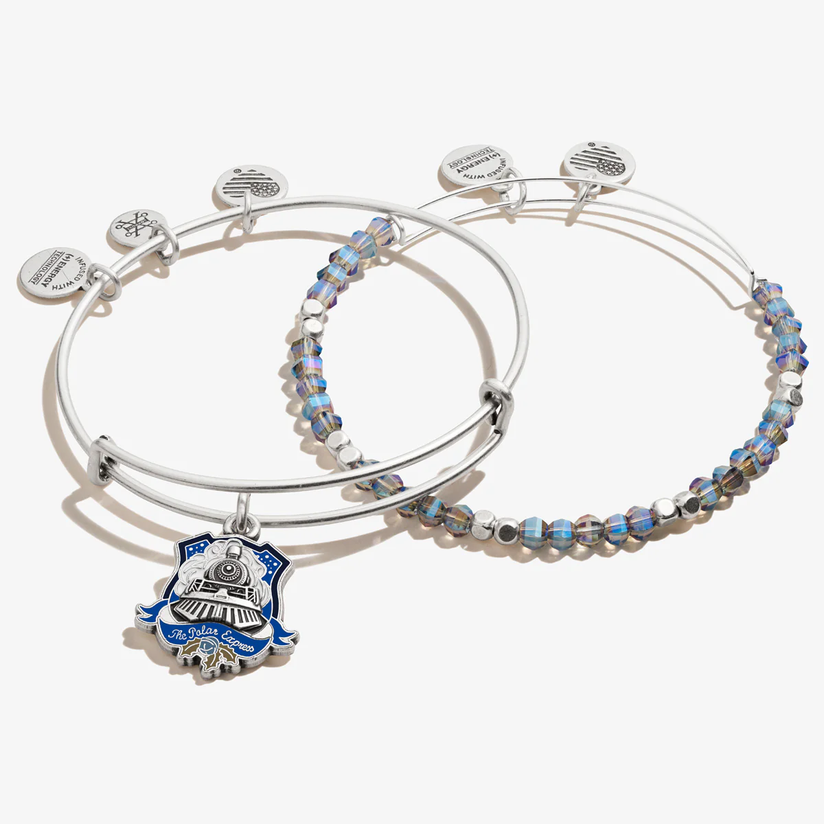 The Polar Express™ Train Charm Bangle + Beaded Bangle, Set of 2 - Image 2