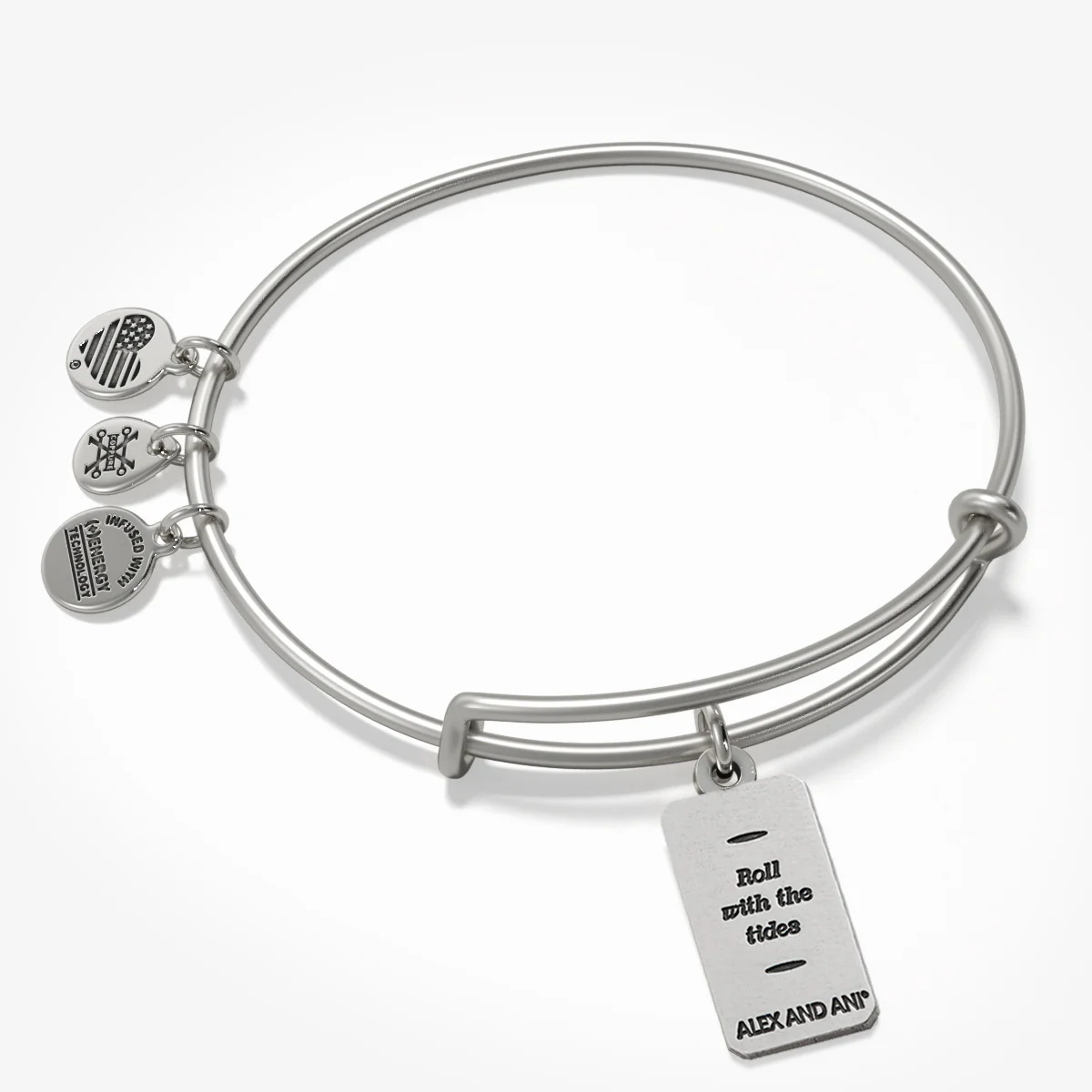 Positivity Wave Oracle Charm Bangle Bracelet - Image 2