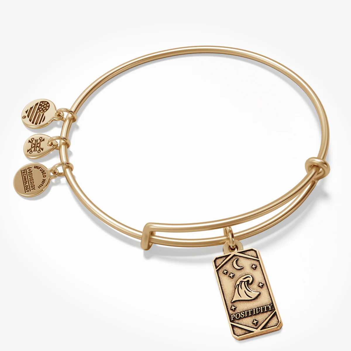 Positivity Wave Oracle Charm Bangle Bracelet - Image 4