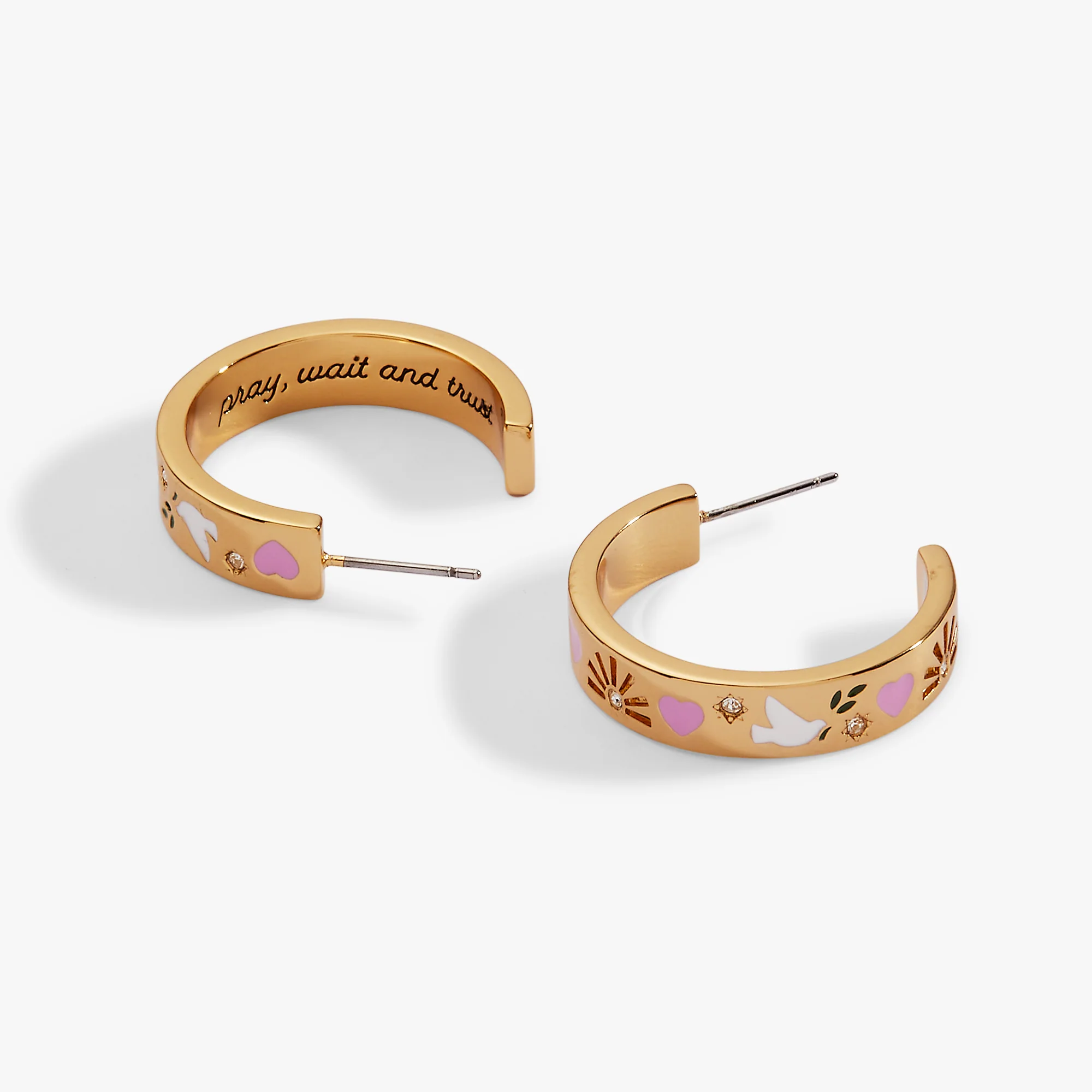 'Pray, Wait and Trust' Hoop Earrings - Image 3