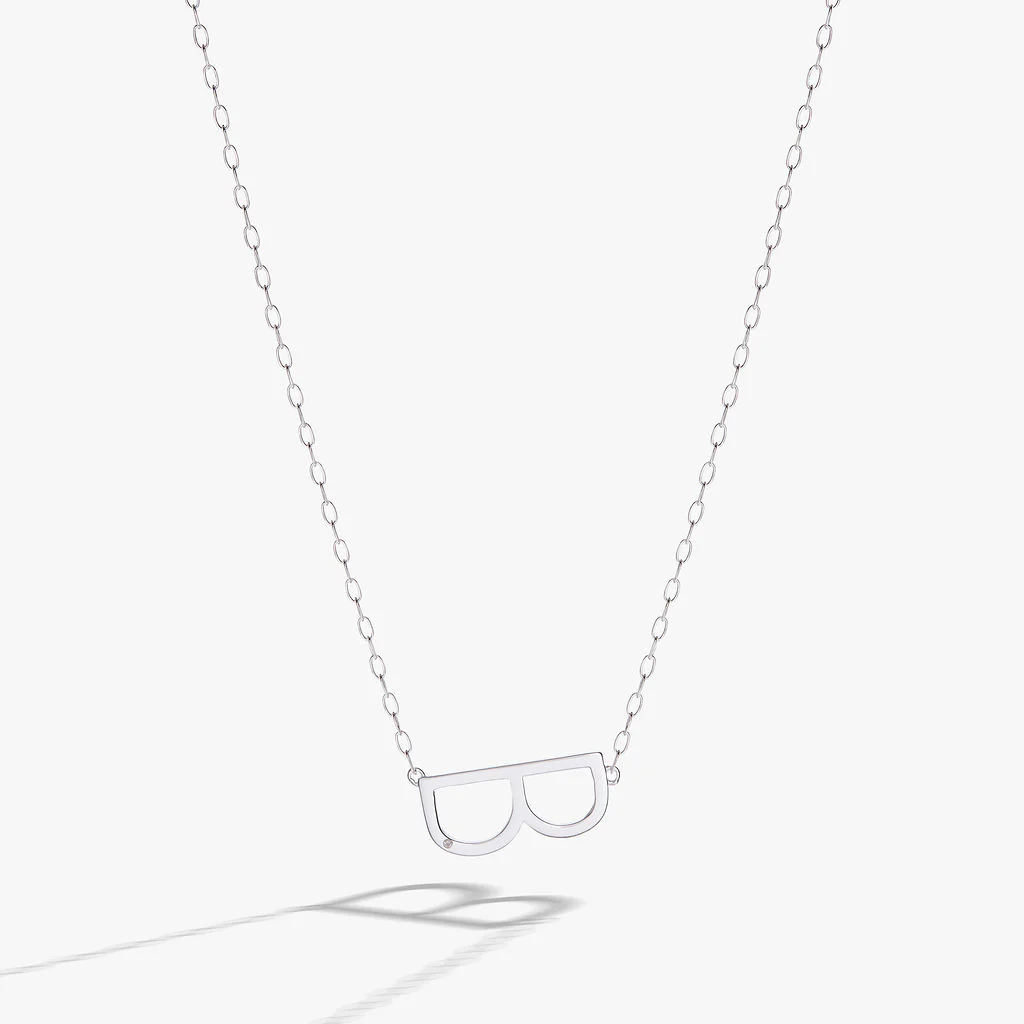 Initial B Precious Elongated Necklace - Image 5