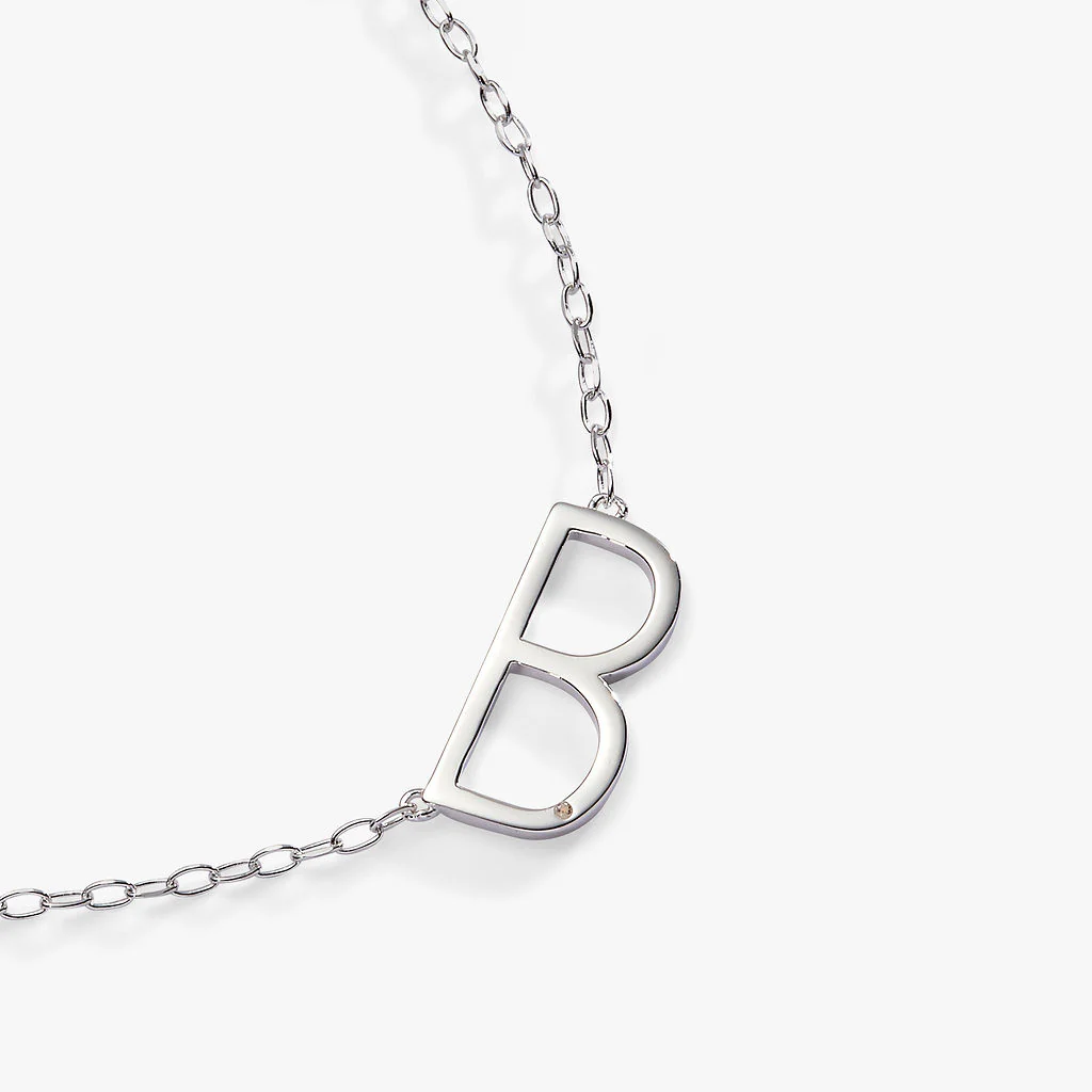 Initial B Precious Elongated Necklace - Image 6