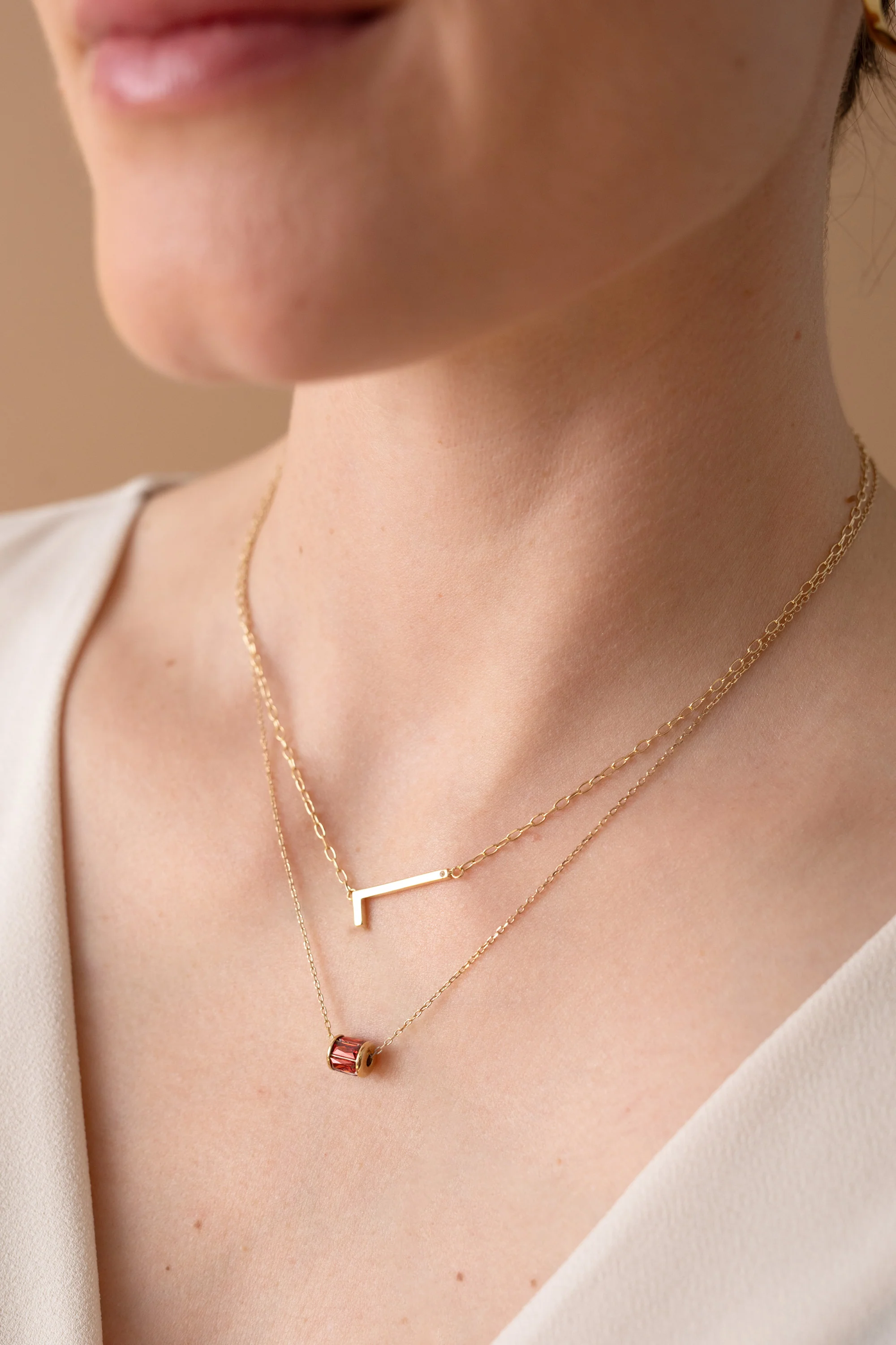 Initial L Precious Elongated Necklace - Image 9