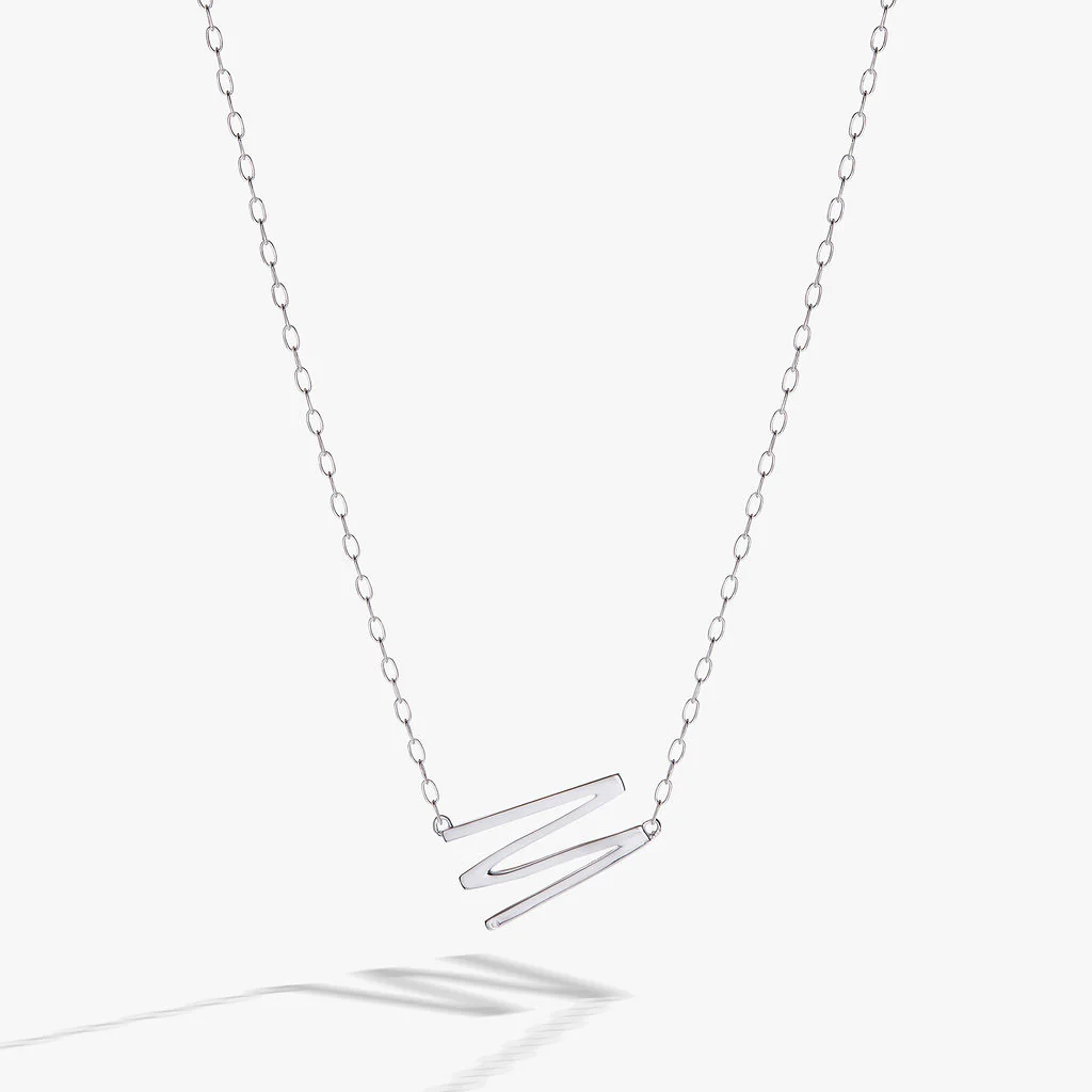 Initial M Precious Elongated Necklace - Image 5