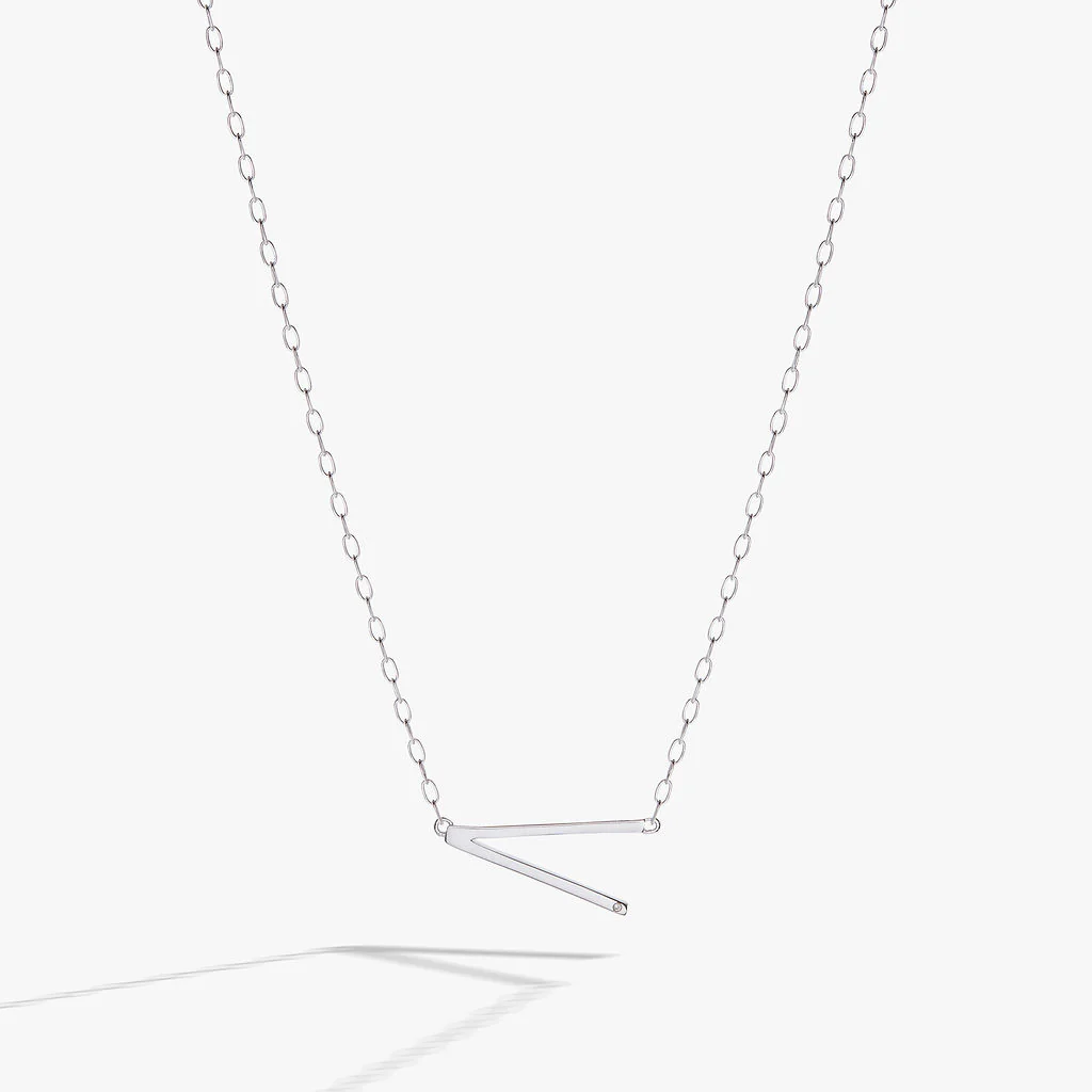 Initial V Precious Elongated Necklace - Image 4