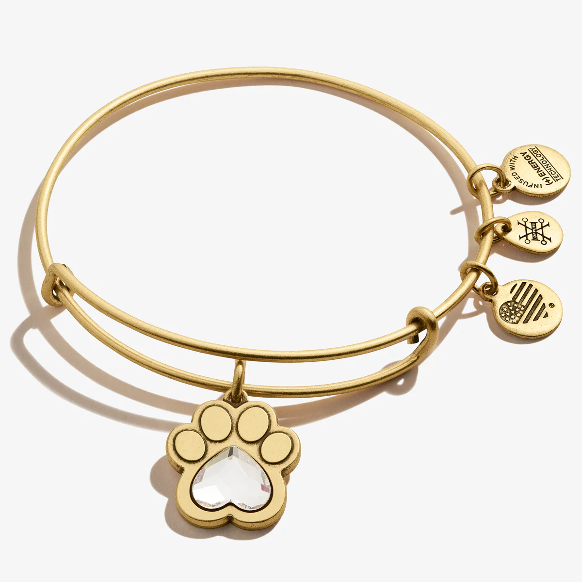 Crystal Paw Prints of Love Charm Bangle - Image 2