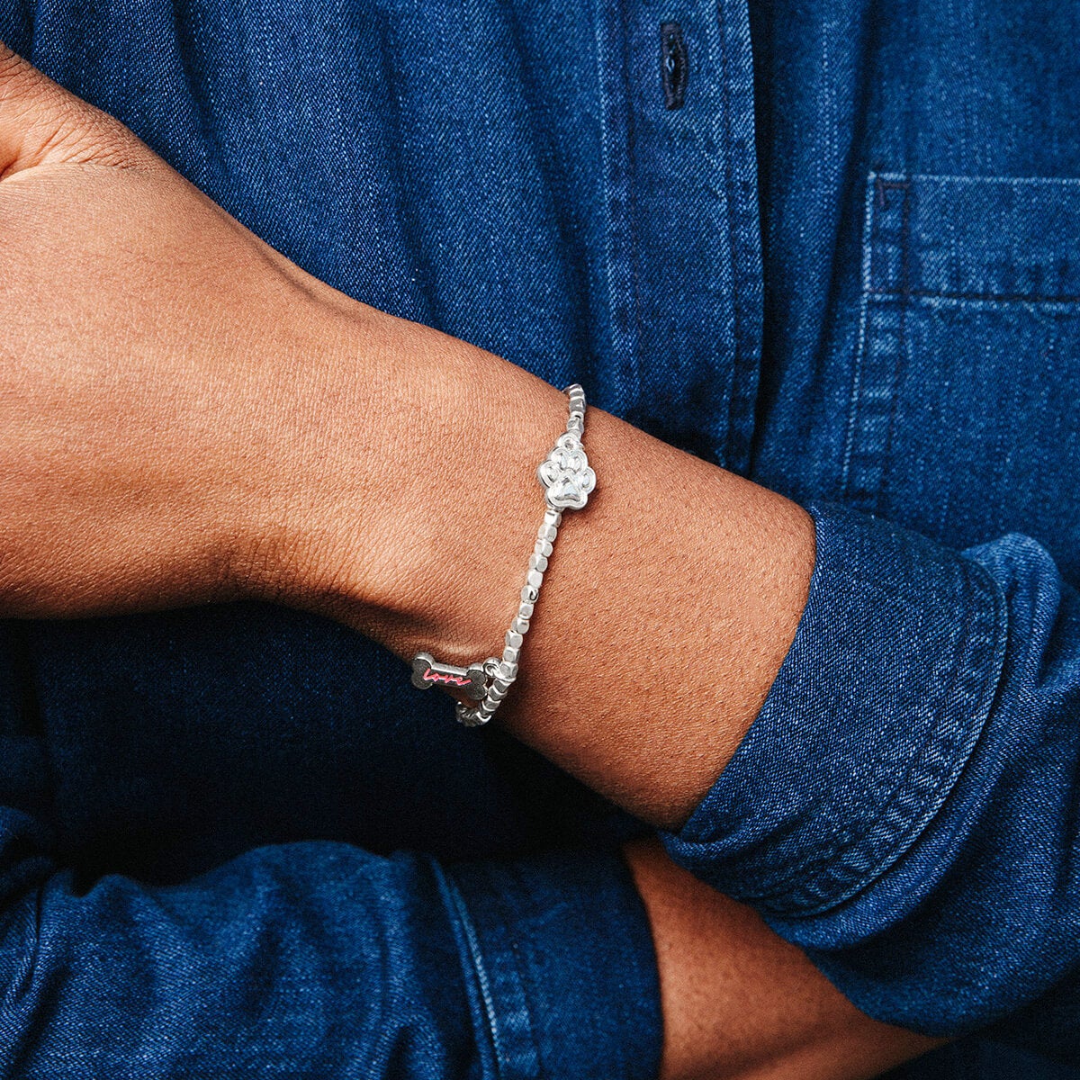 Prints of Love Multi-Charm Stretch Bracelet - Image 2