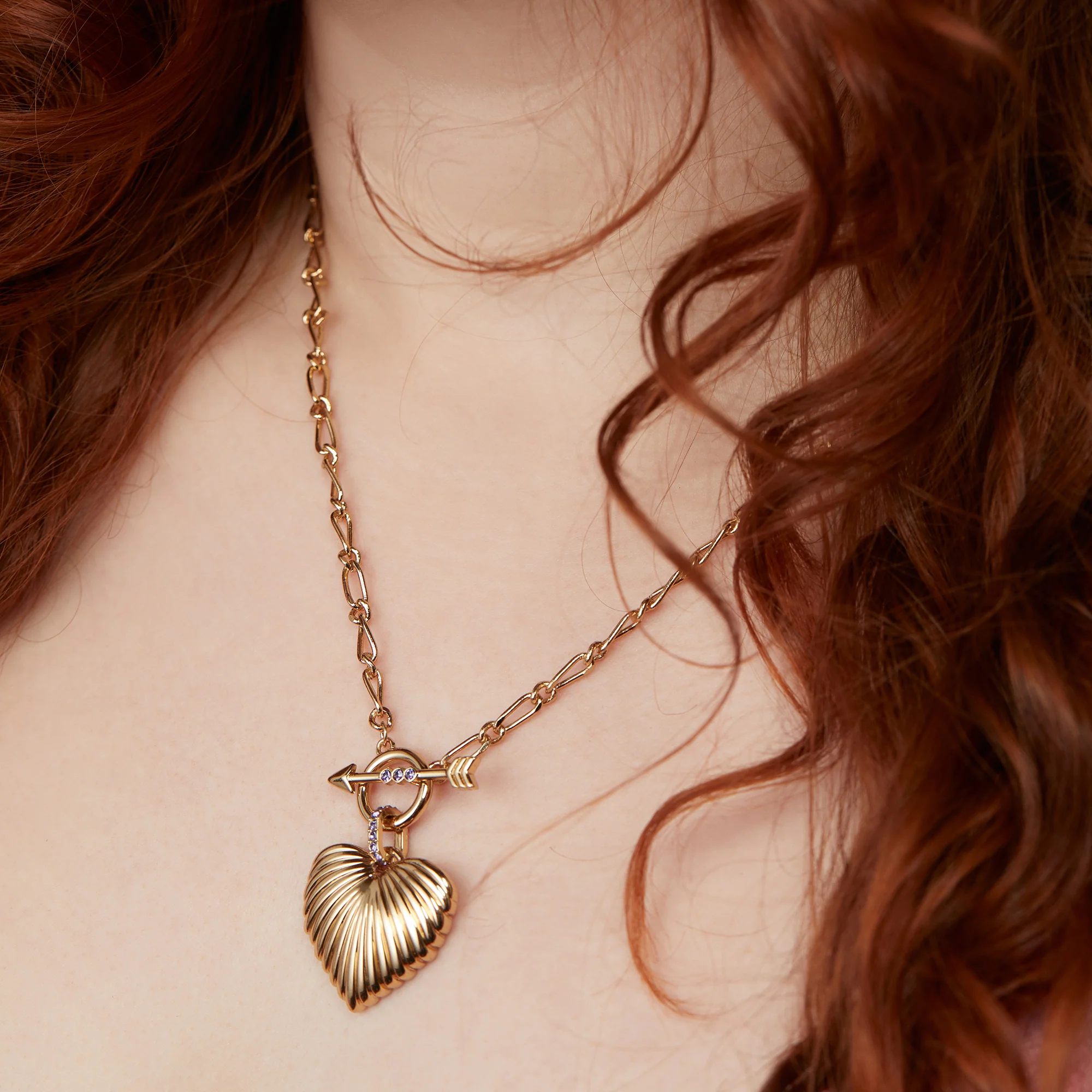 Puffy Heart Toggle Necklace - Image 2