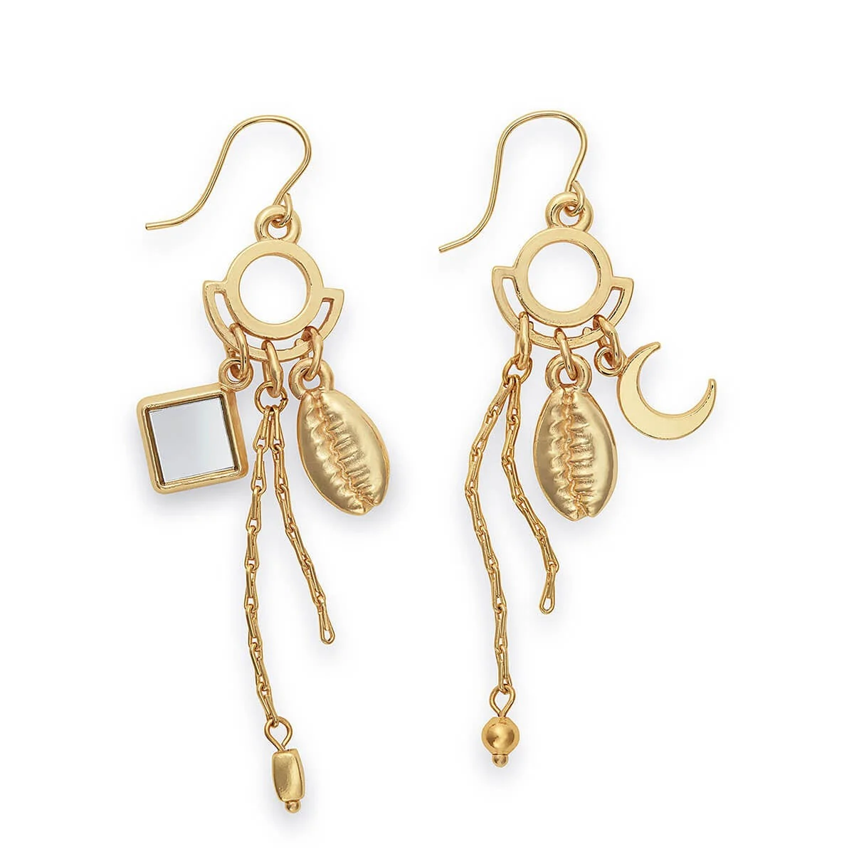Puka Shell Cluster Drop Earrings - Image 3