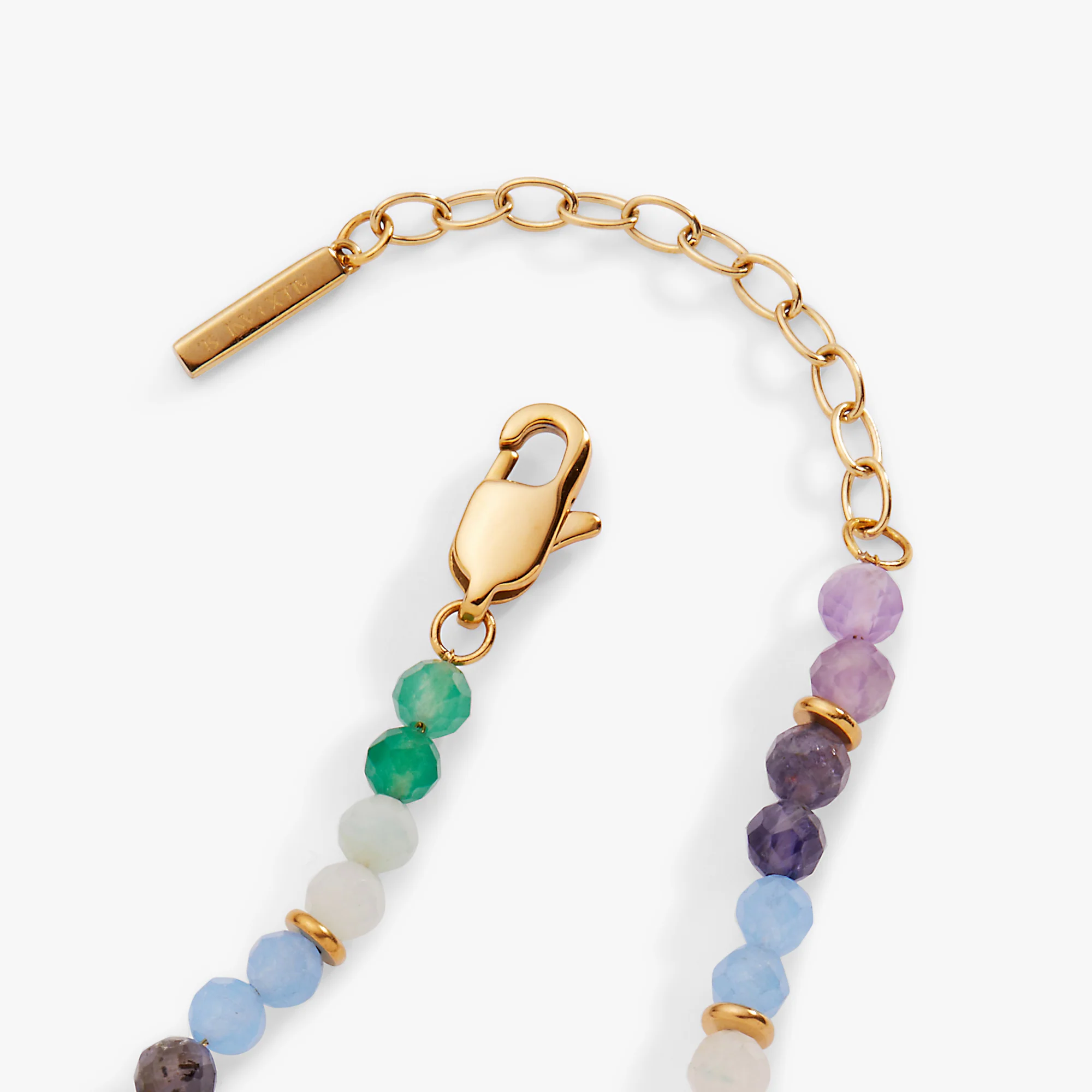 Rainbow Ombre Semi-Precious Beaded Anklet - Image 4