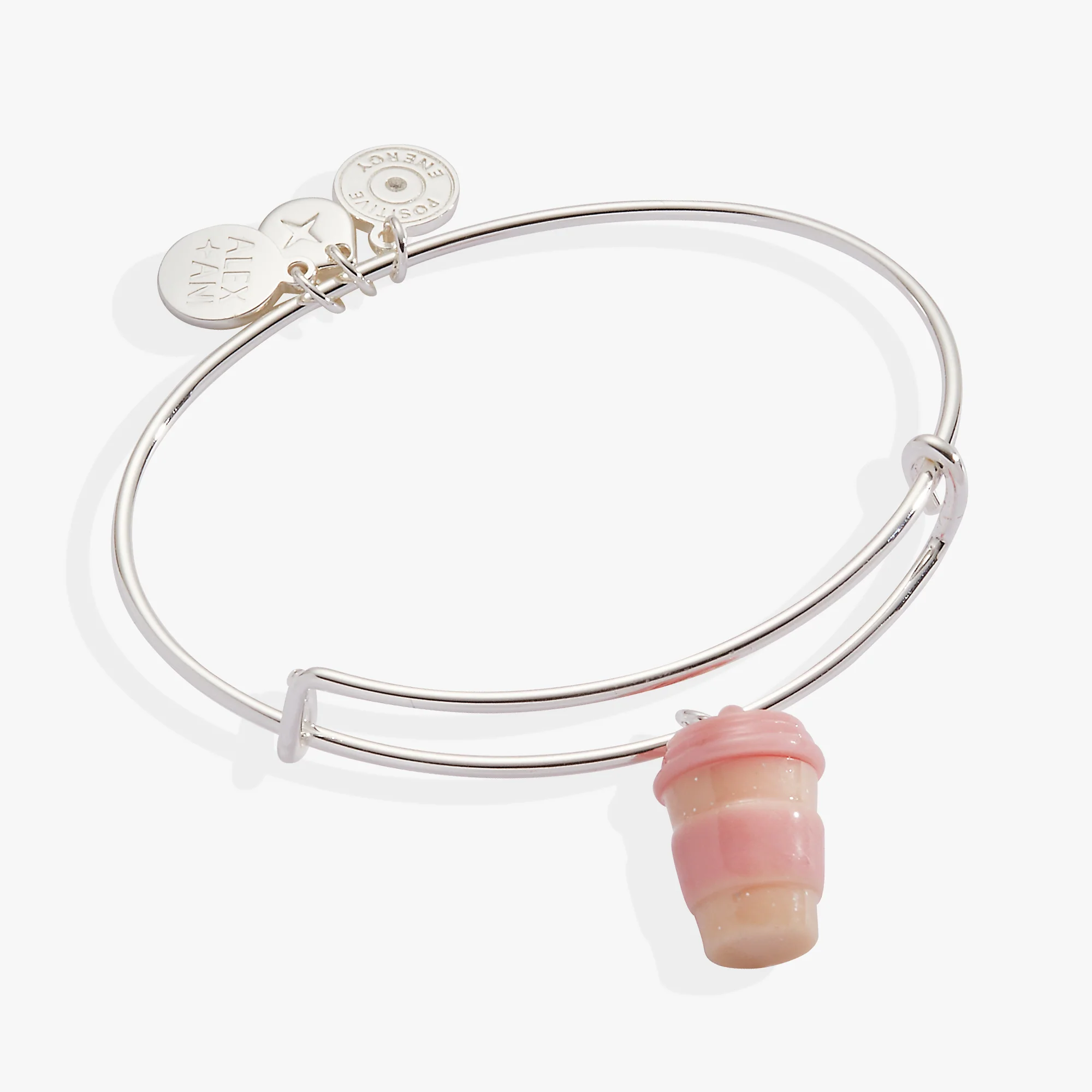 Pink Coffee To-Go Cup Resin Charm Bangle - Image 3