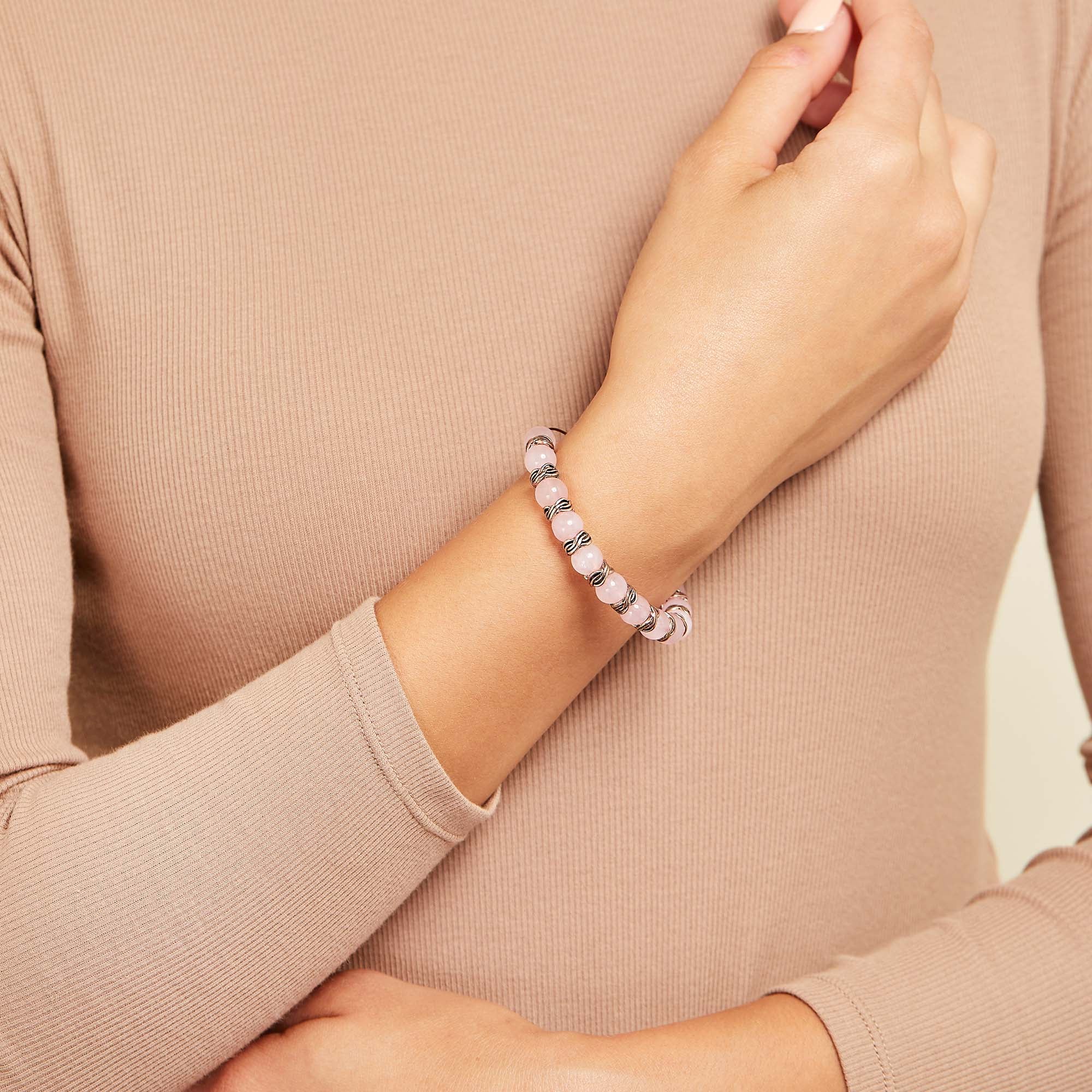 Rose Quartz Beaded Bangle - Image 2